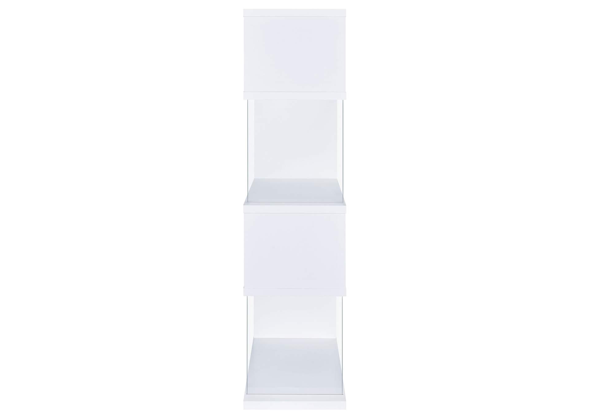 Emelle 4-tier Bookcase White and Clear,Coaster Furniture