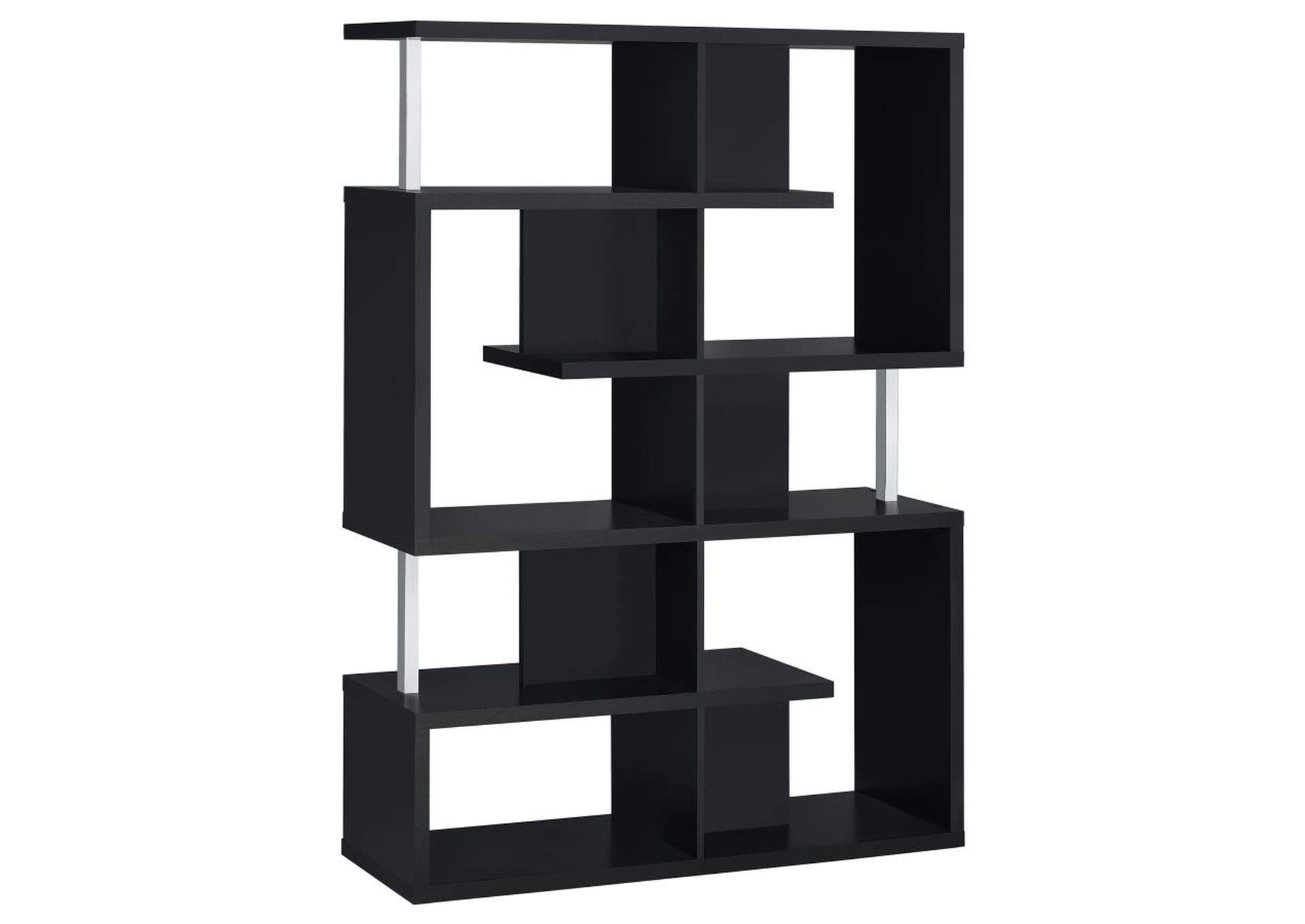 Hoover 5-Tier Bookcase Black And Chrome,Coaster Furniture