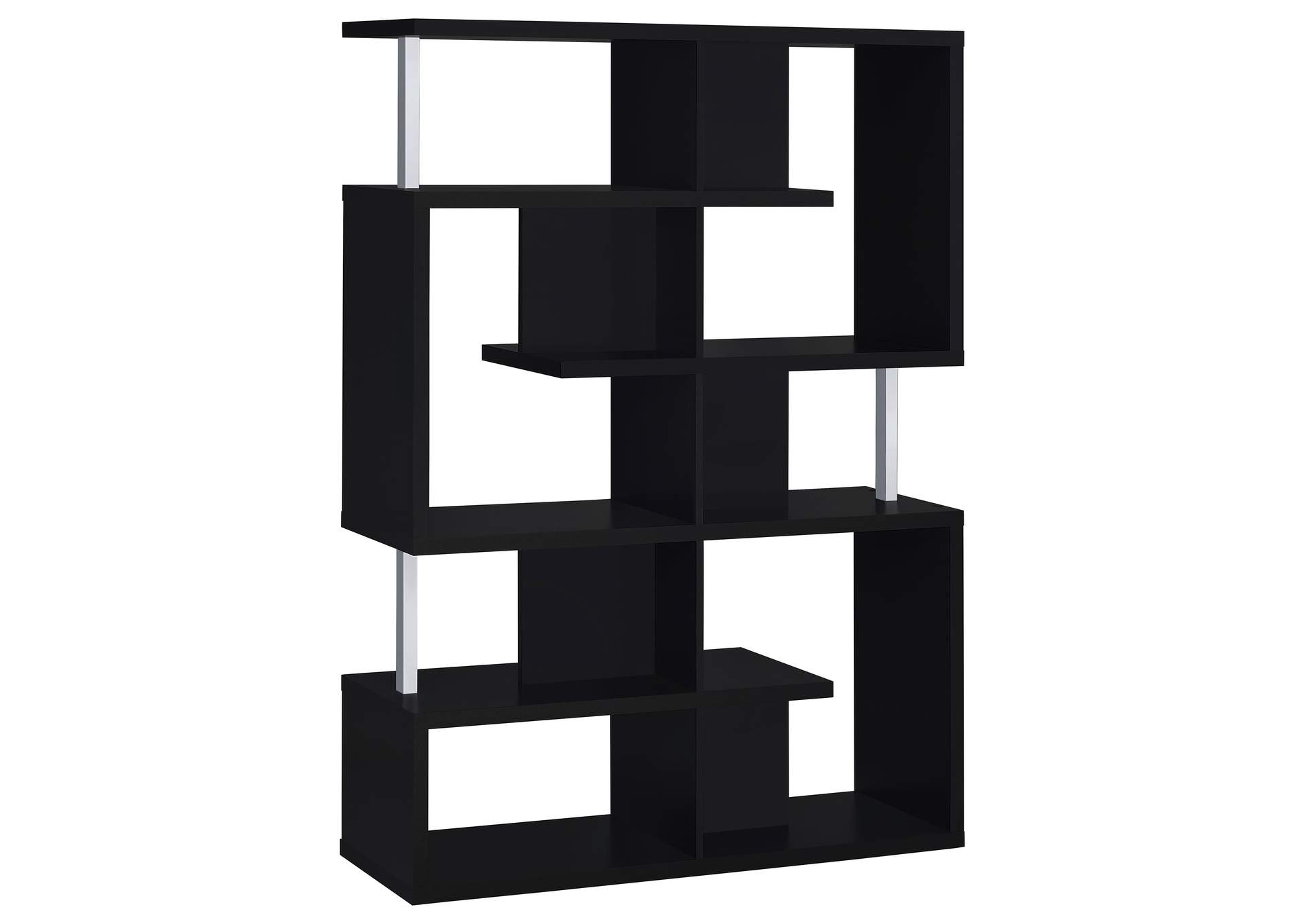 Hoover 5-tier Bookcase Black and Chrome,Coaster Furniture