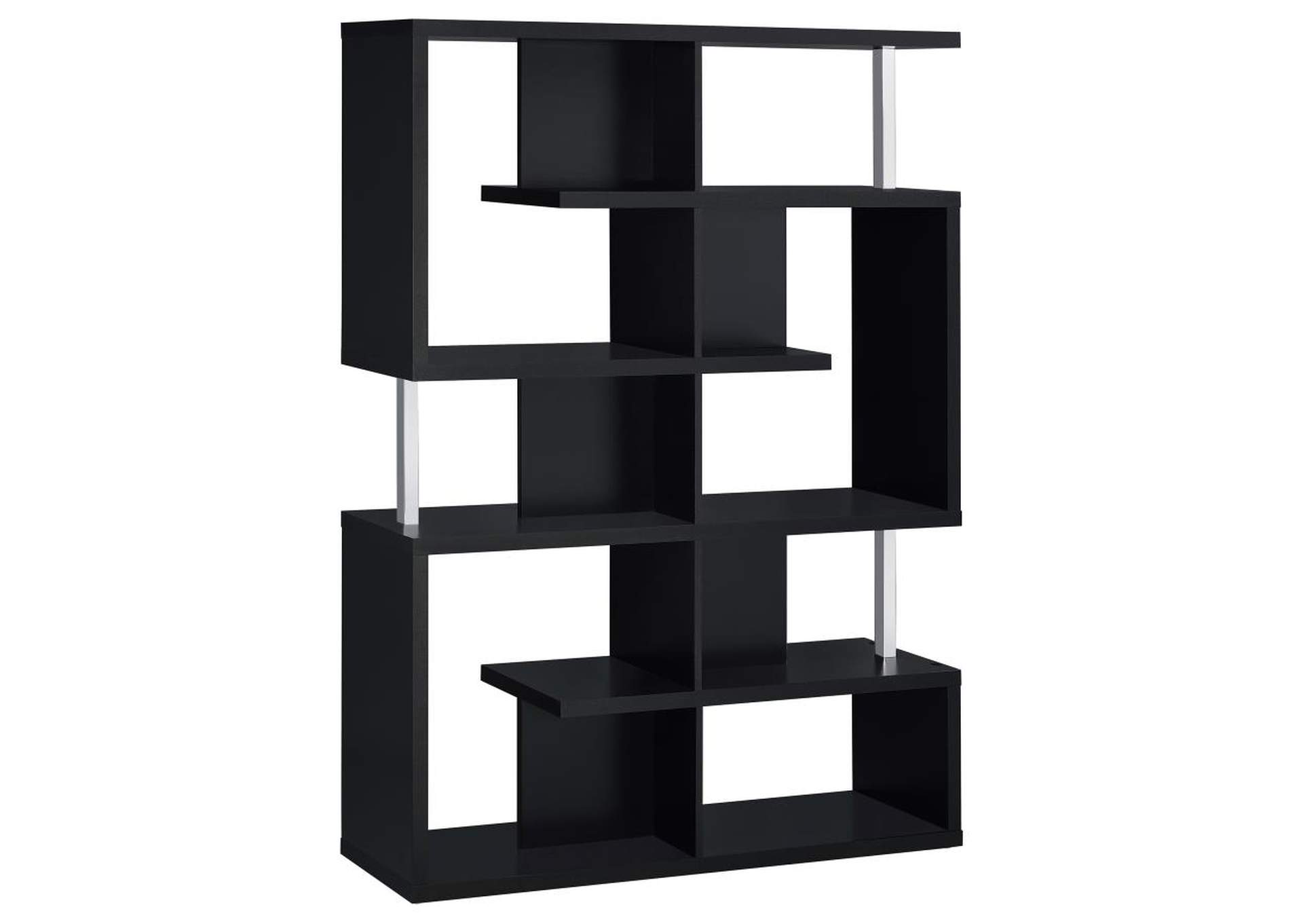 Hoover 5 - tier Bookcase Black and Chrome,Coaster Furniture