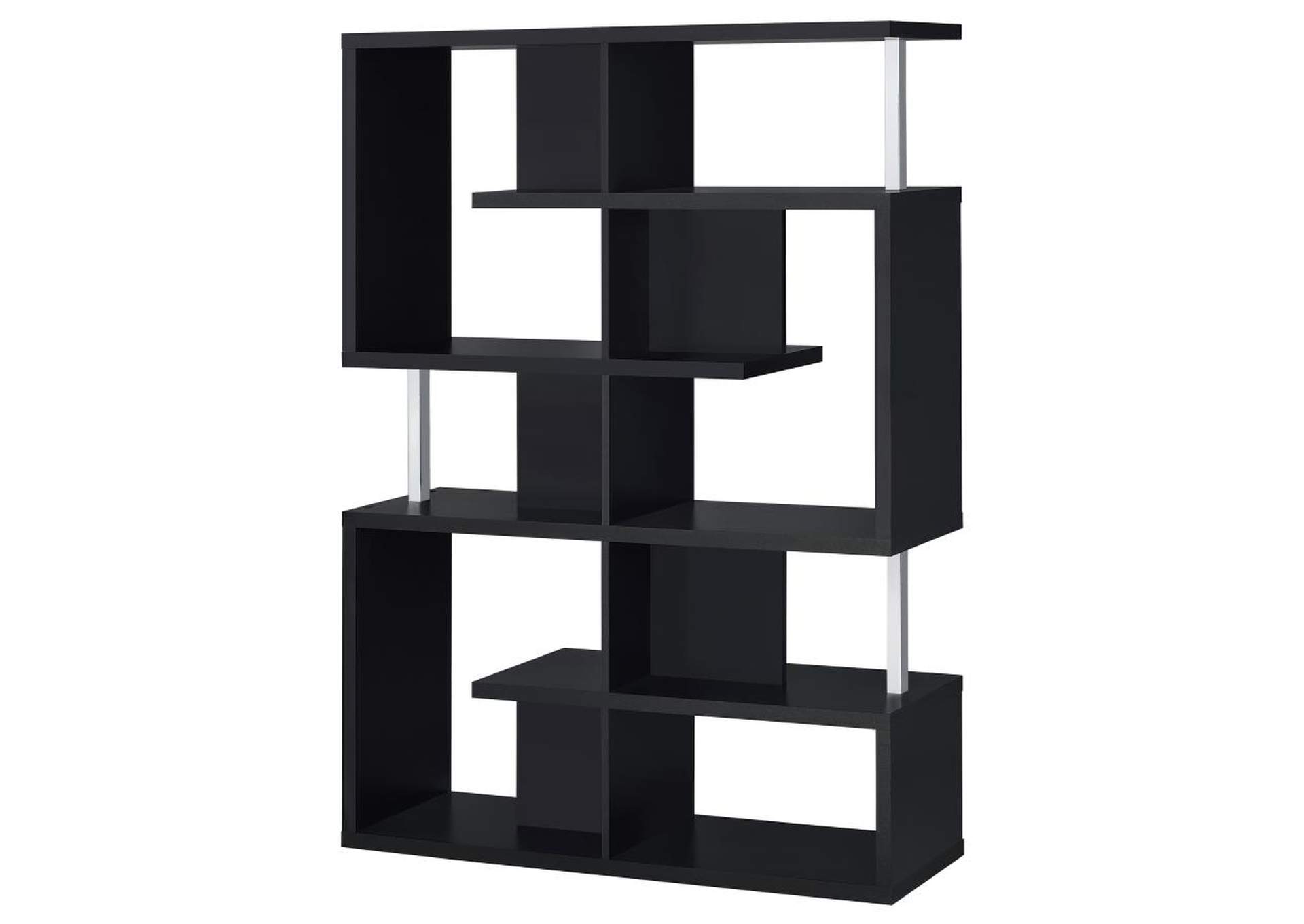 Hoover 5 - tier Bookcase Black and Chrome,Coaster Furniture
