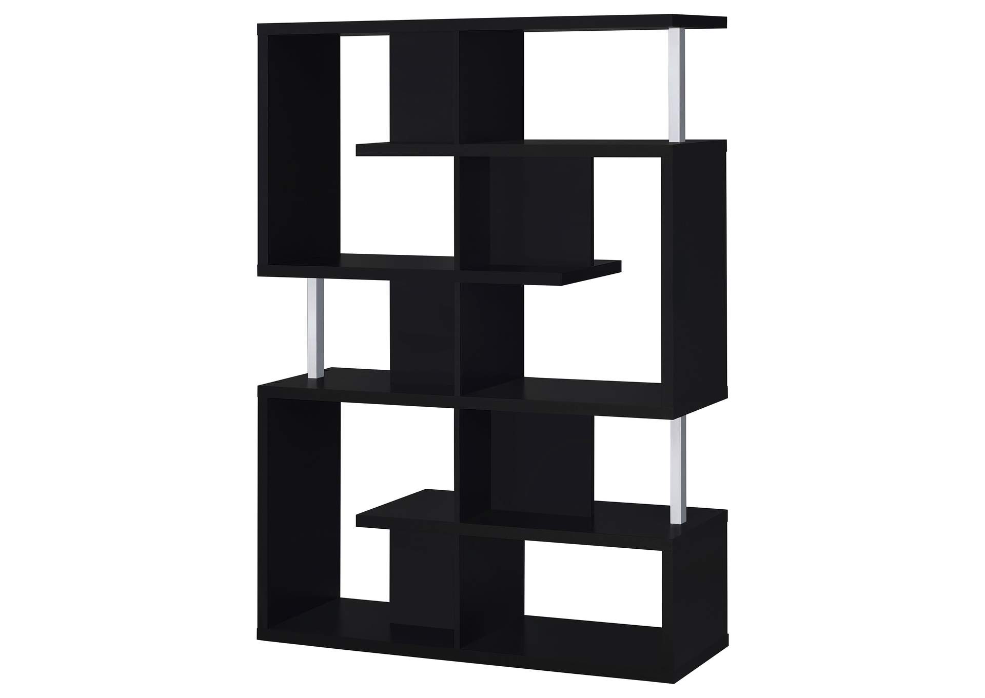 Hoover 5-tier Bookcase Black and Chrome,Coaster Furniture