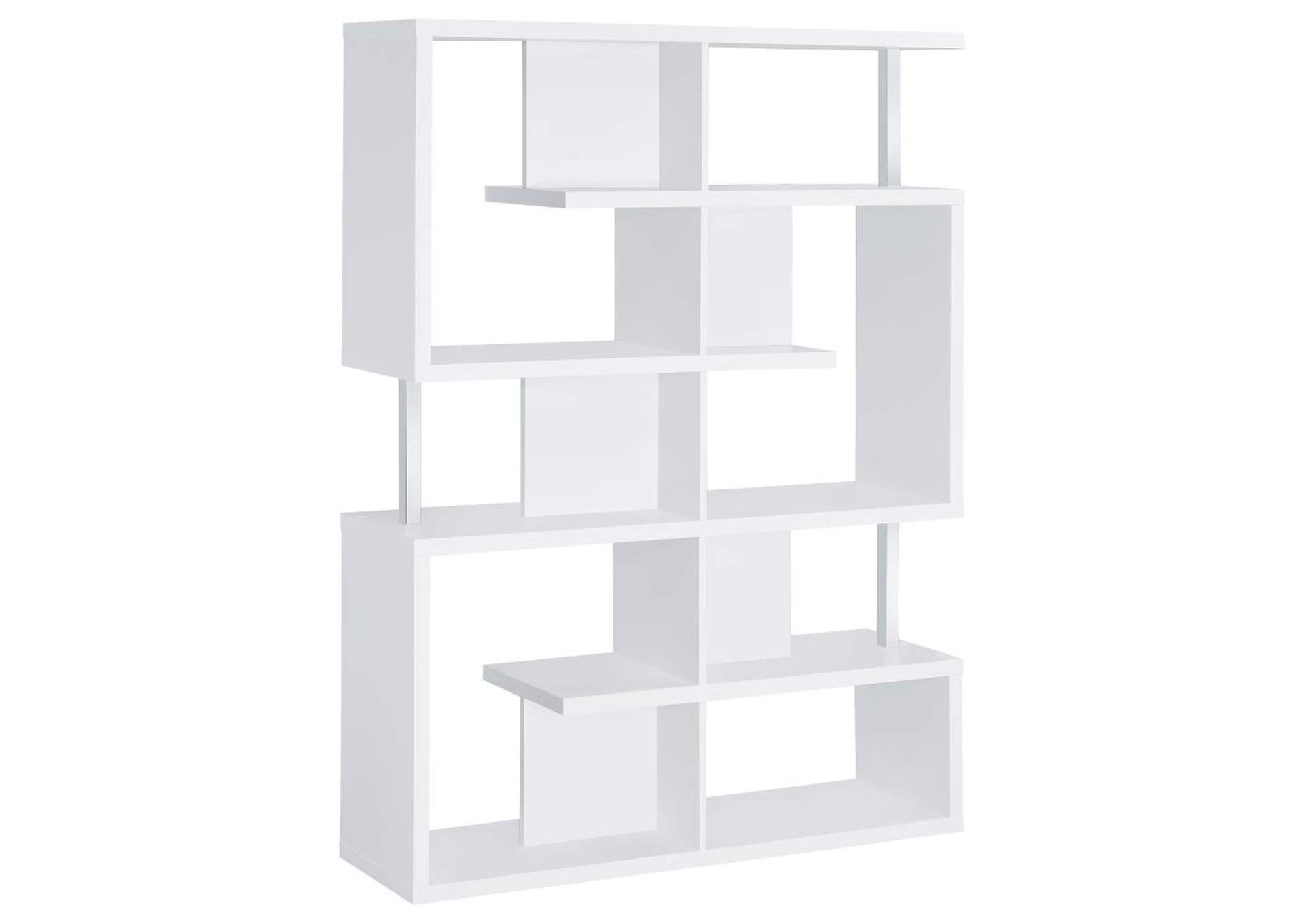 Hoover 5 - tier Bookcase White and Chrome,Coaster Furniture