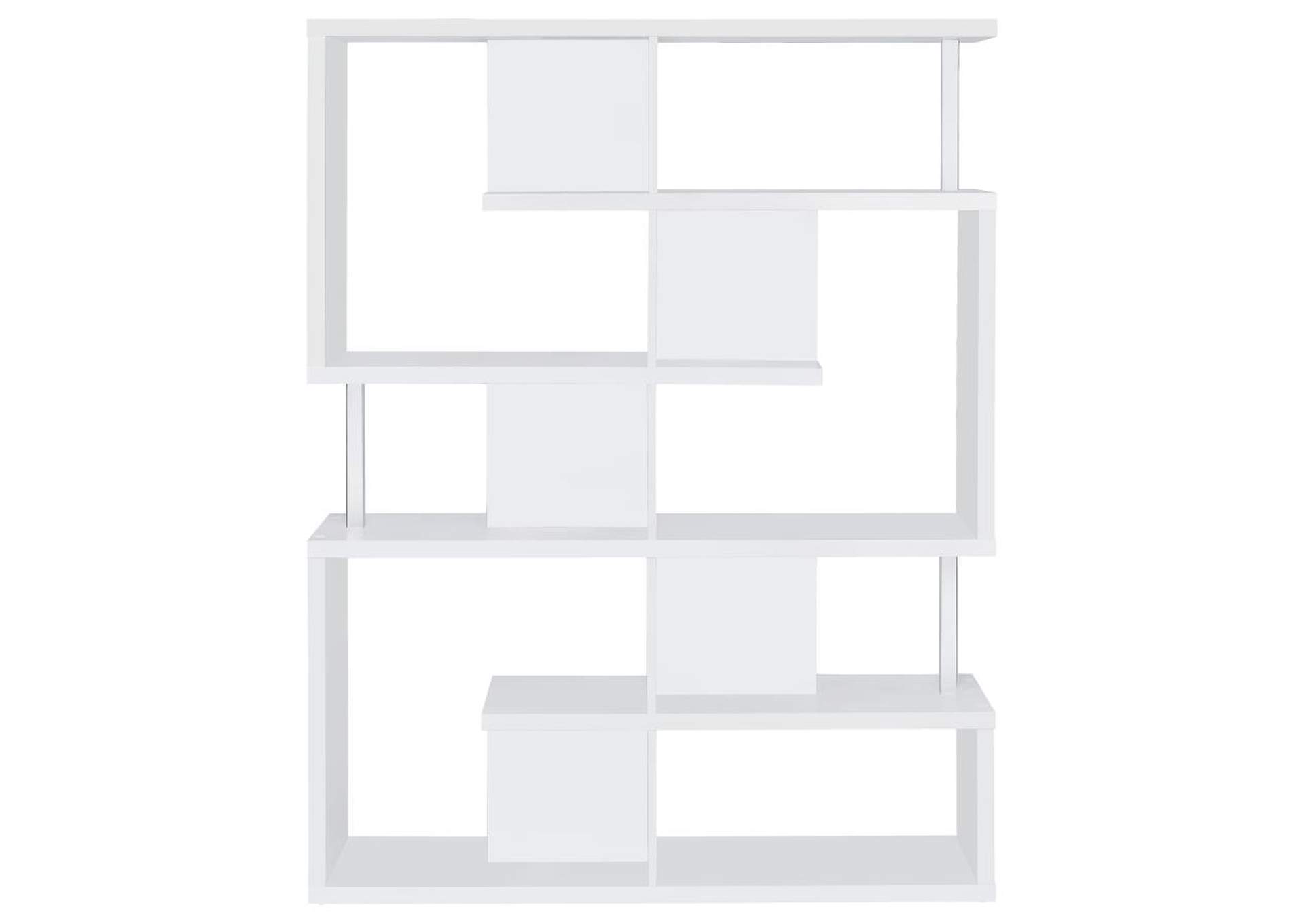Hoover 5-Tier Bookcase White And Chrome,Coaster Furniture