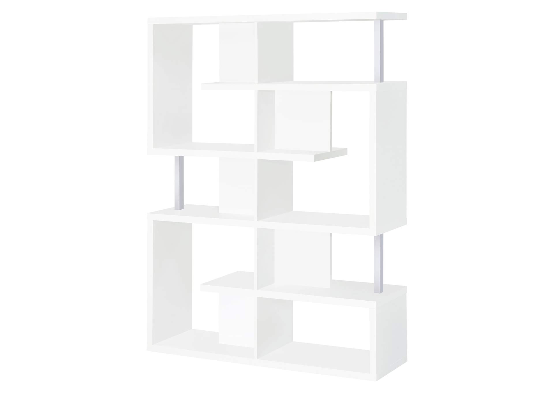 Hoover 5-tier Bookcase White and Chrome,Coaster Furniture