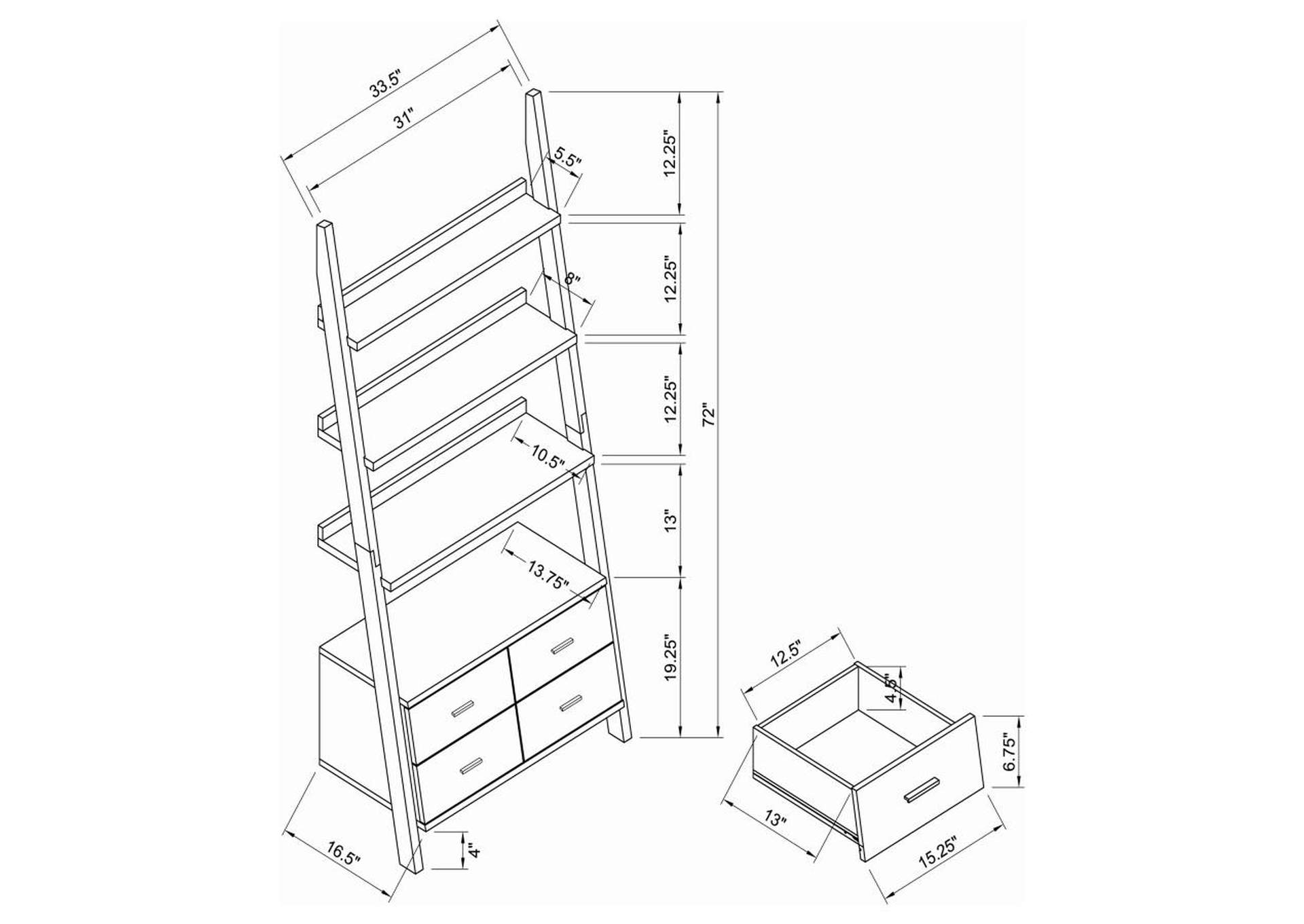 Colella 4-Drawer Storage Bookcase Cappuccino,Coaster Furniture