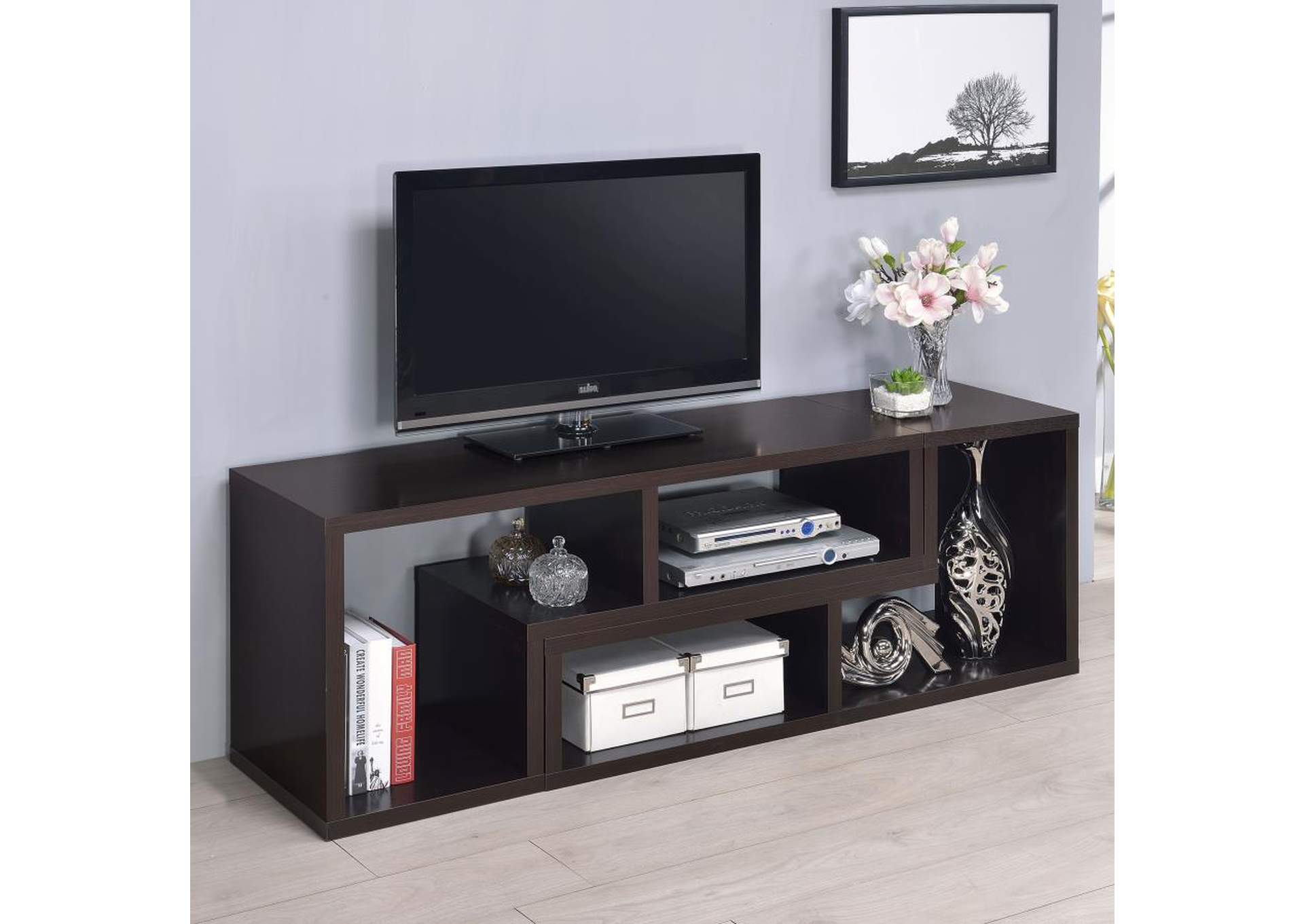 Velma Convertible Tv Console And Bookcase Cappuccino,Coaster Furniture