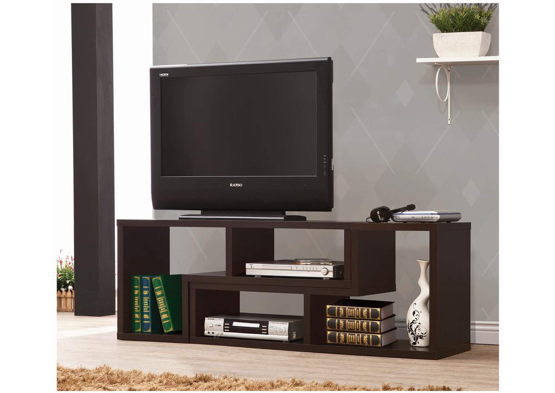 Velma Convertible TV Console and Bookcase Cappuccino,Coaster Furniture