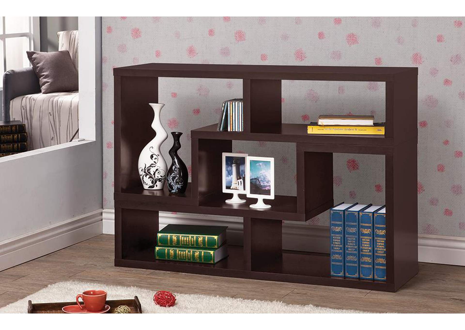 Velma Convertible TV Console and Bookcase Cappuccino,Coaster Furniture