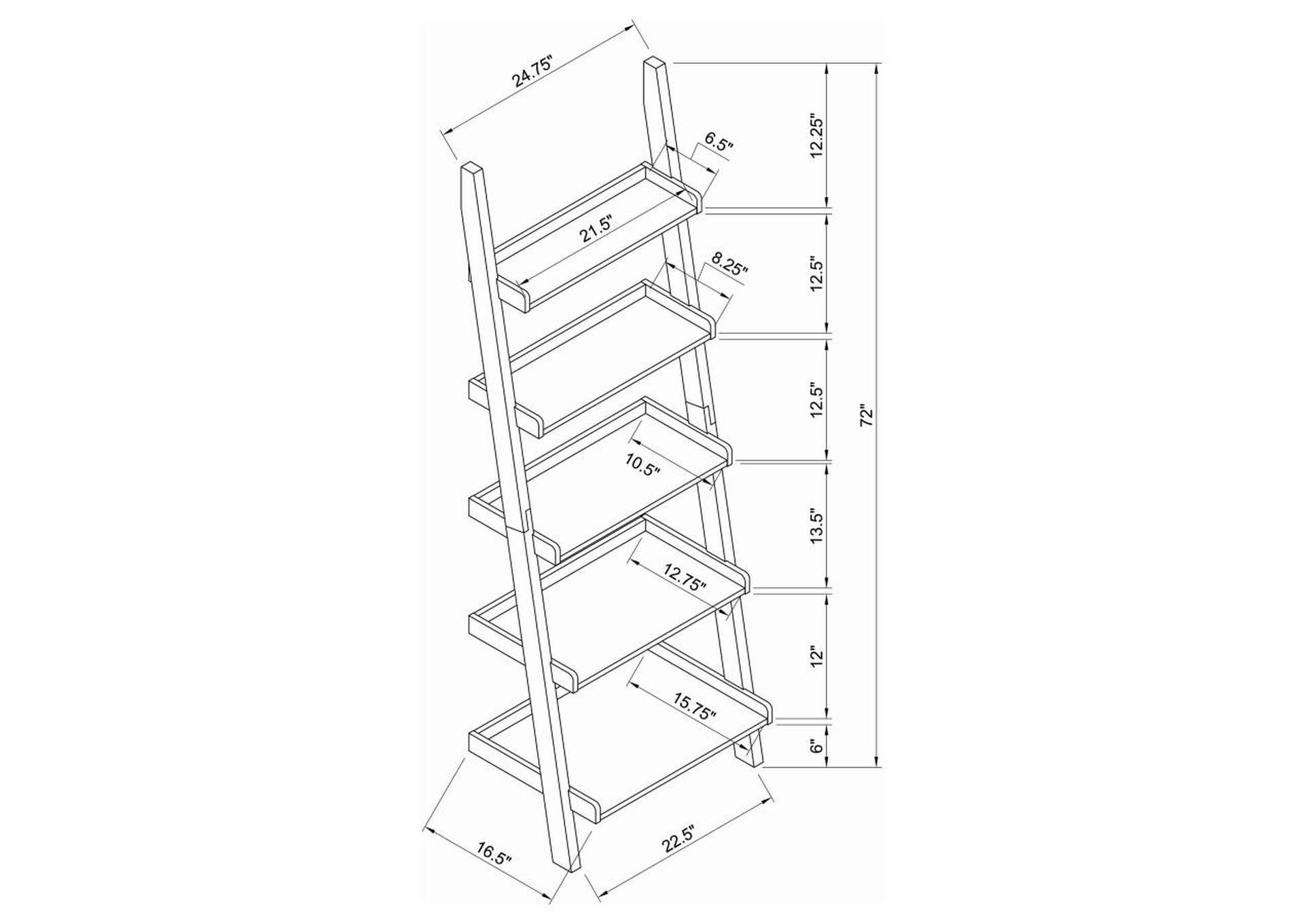 Bower 5-shelf Ladder Bookcase Cappuccino,Coaster Furniture