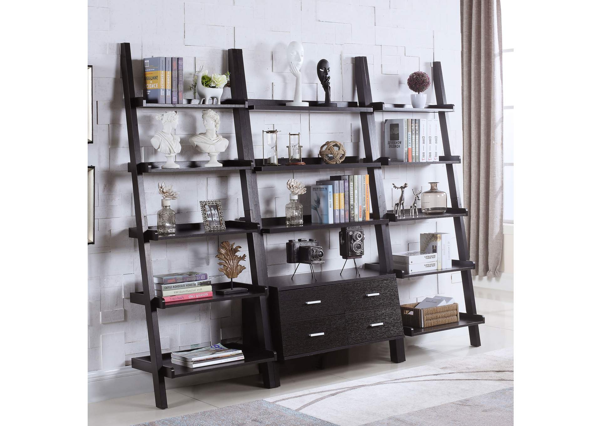 Colella 5-shelf Ladder Bookcase Cappuccino,Coaster Furniture