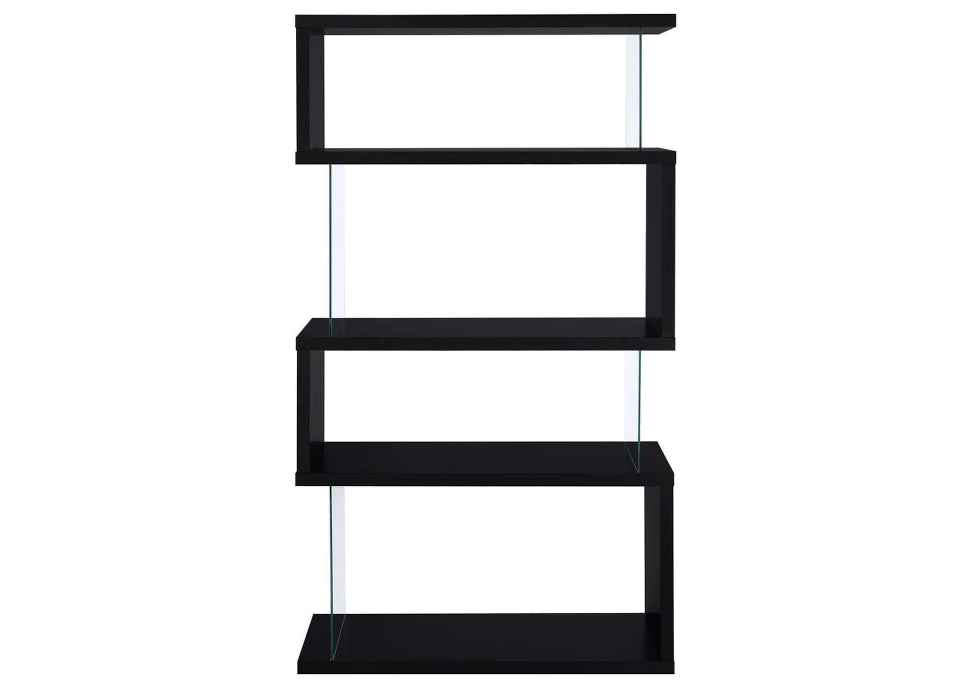 Emelle 4-tier Bookcase Black and Clear,Coaster Furniture