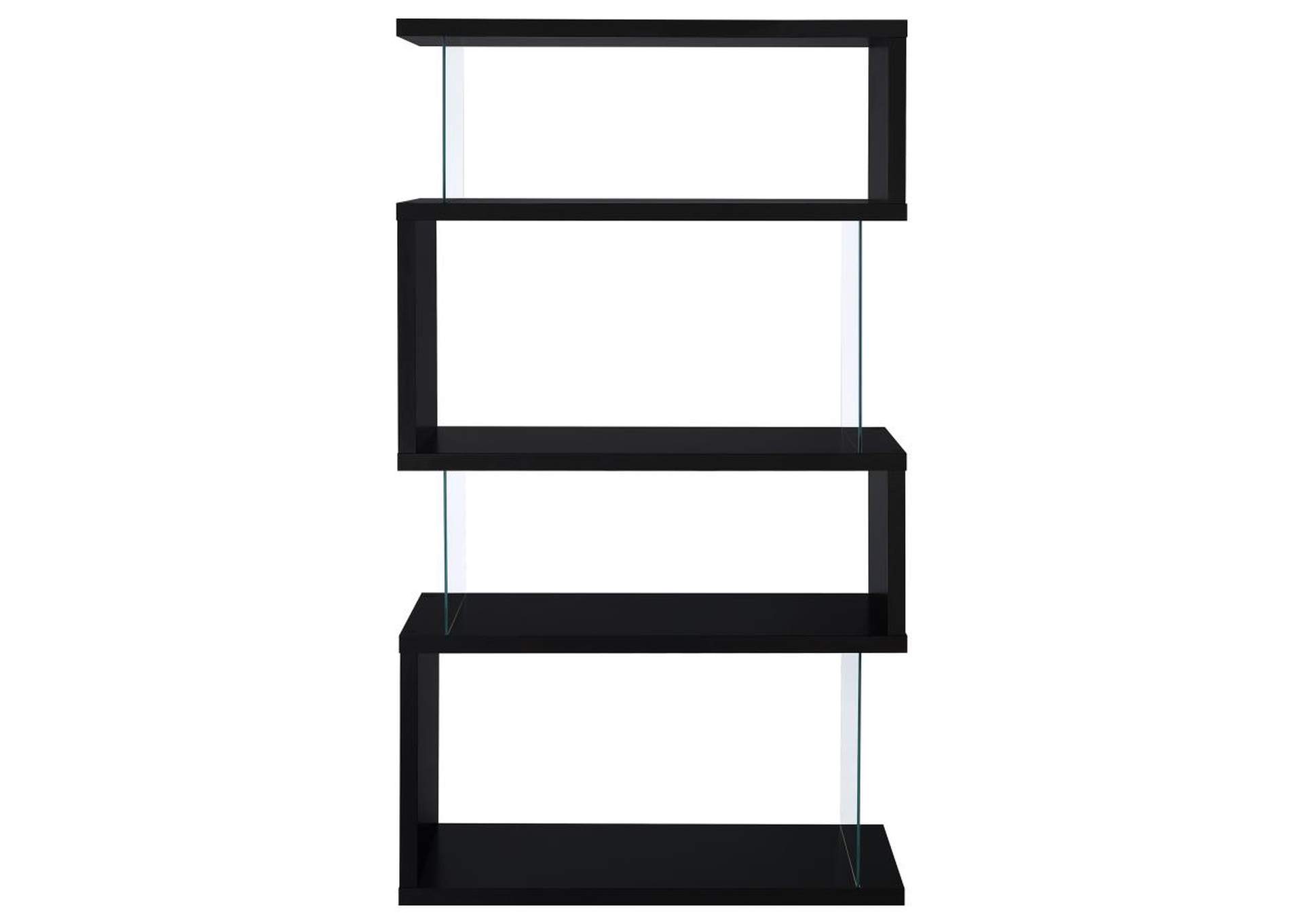 Emelle 4-Tier Bookcase Black And Clear,Coaster Furniture