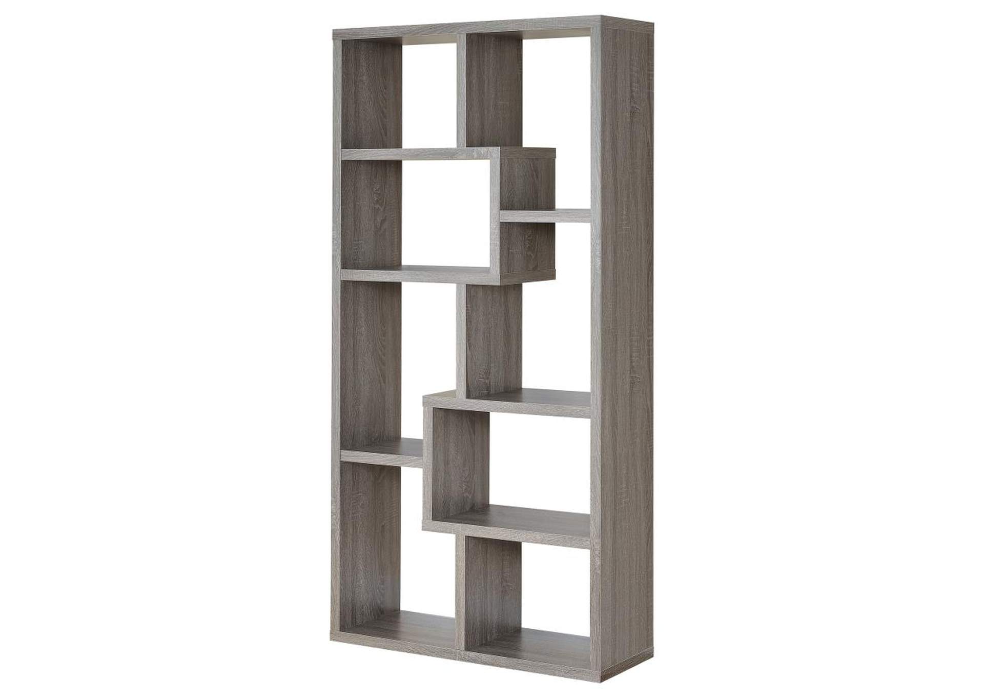 Theo 10-shelf Bookcase Weathered Grey,Coaster Furniture