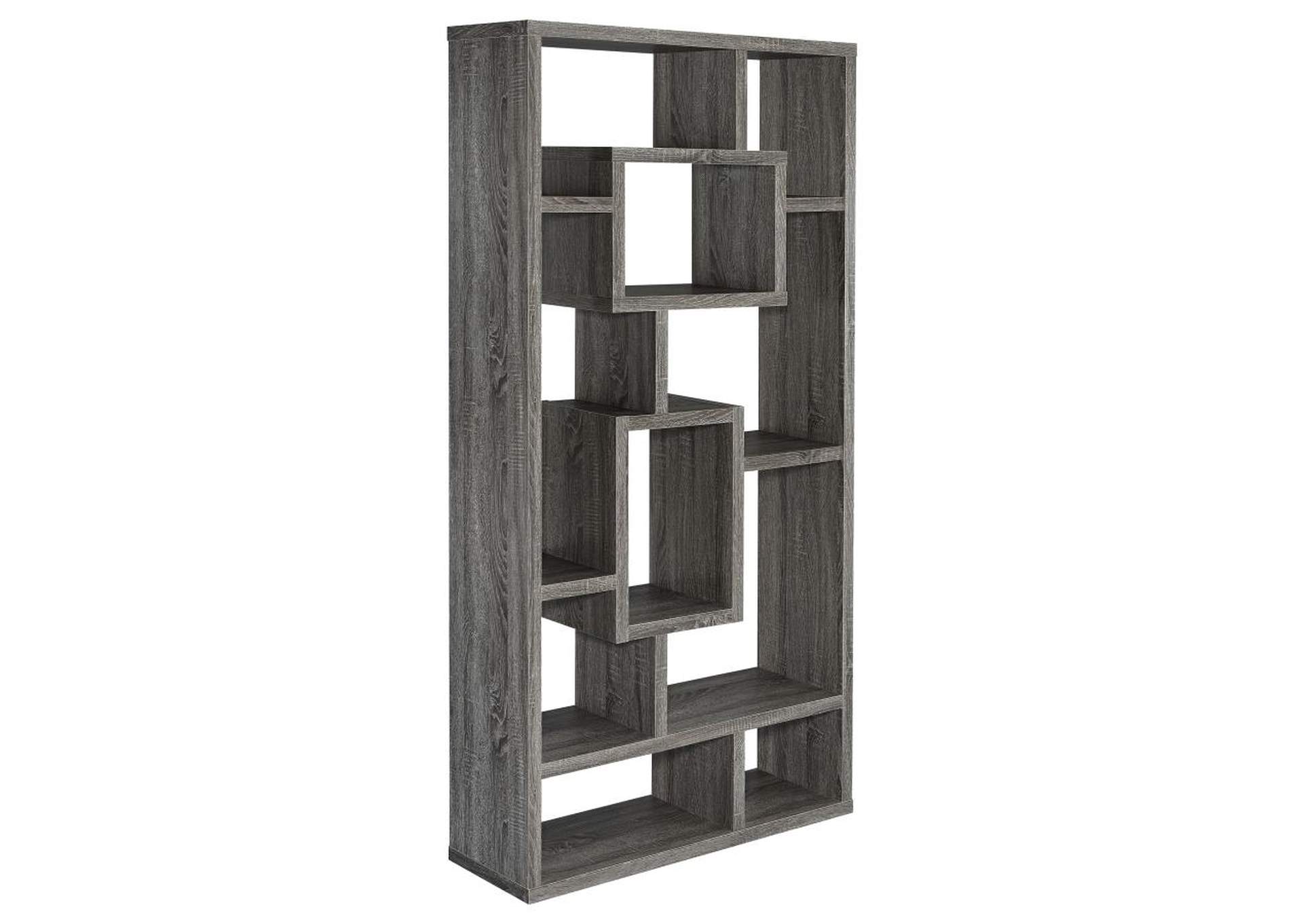 Howie 10-Shelf Bookcase Weathered Grey,Coaster Furniture