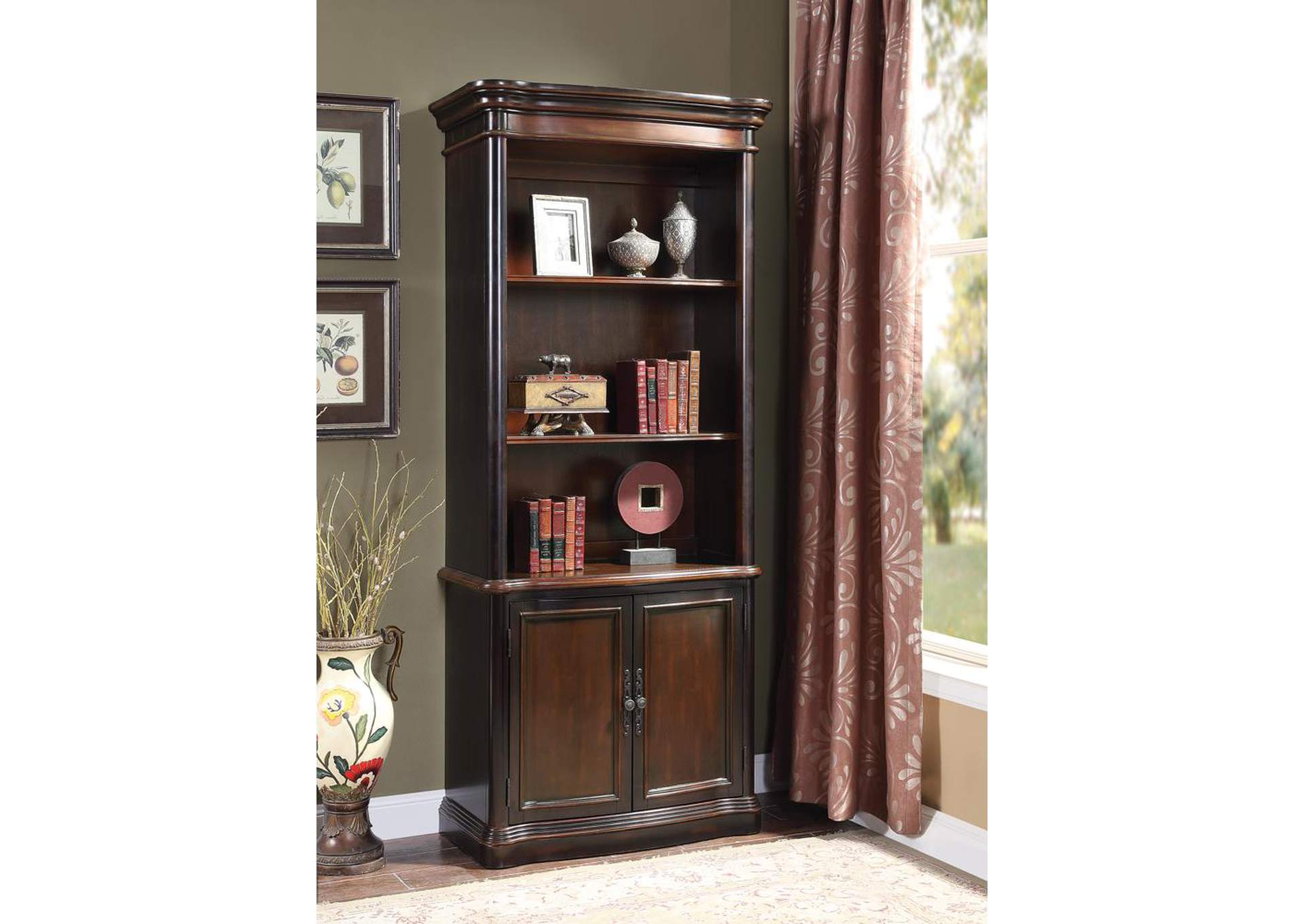 Black/ Cherry Bookcase,ABF Coaster Furniture