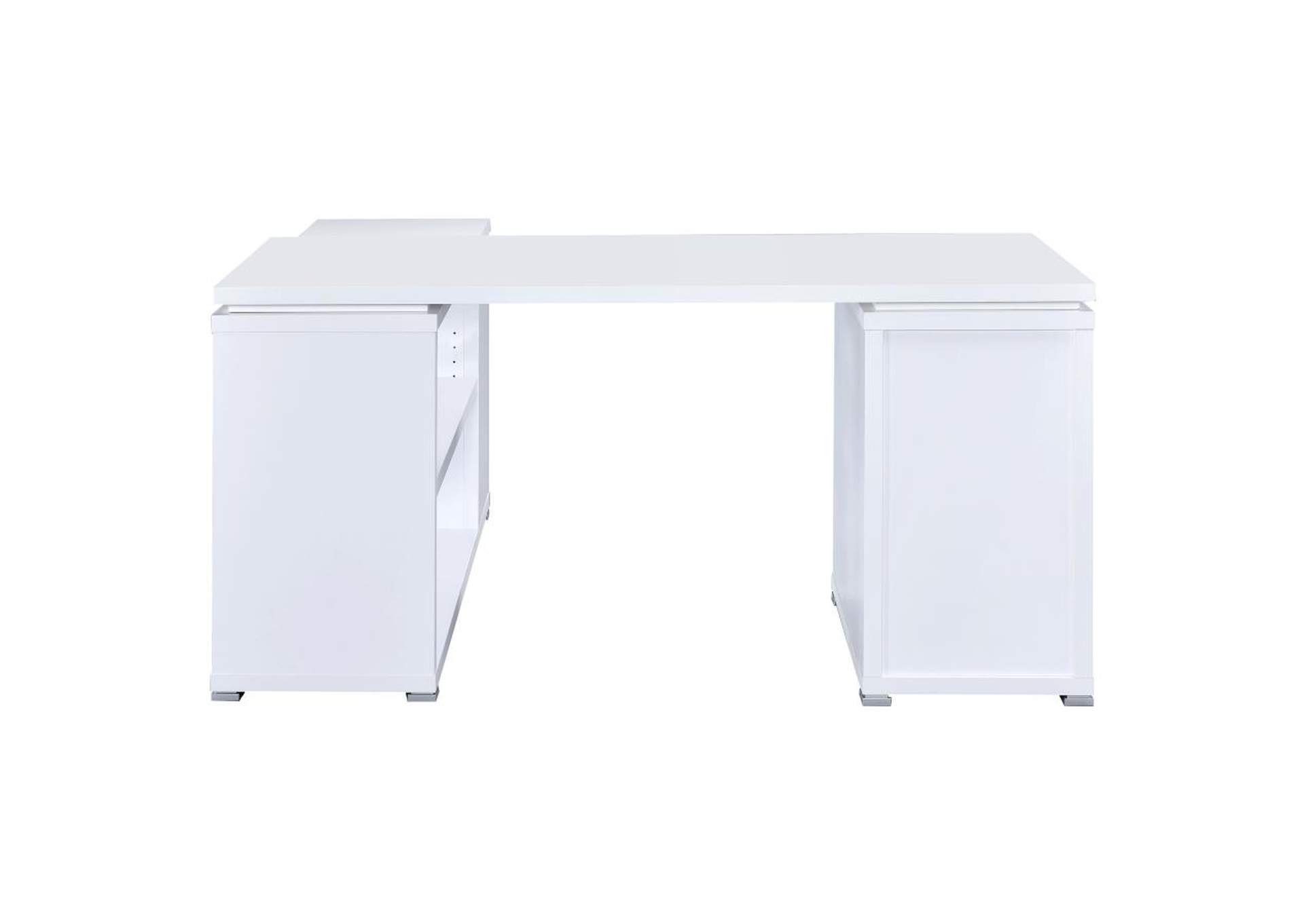 Yvette L-Shape Office Desk White,Coaster Furniture