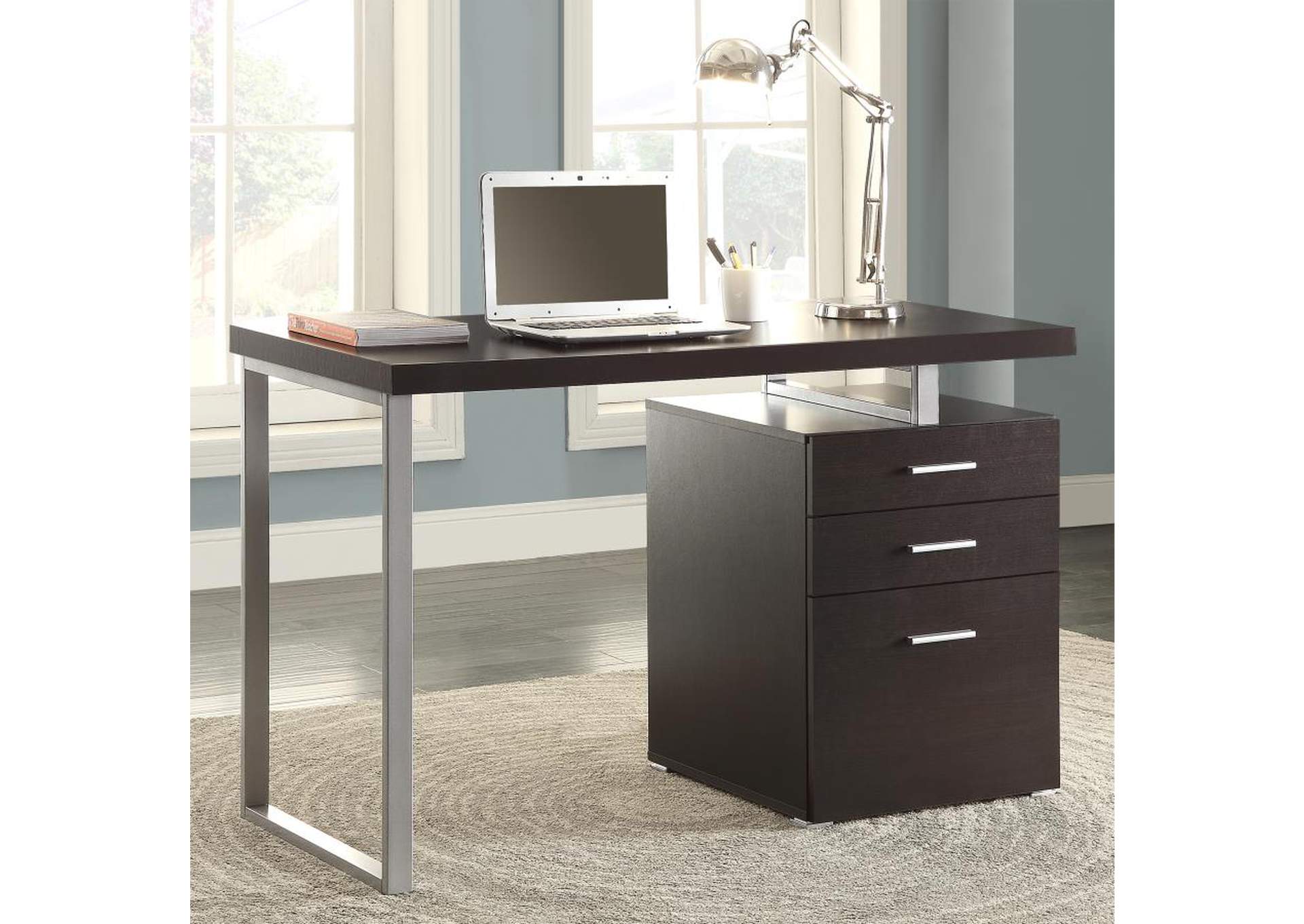 Brennan 3-Drawer Office Desk Cappuccino,Coaster Furniture