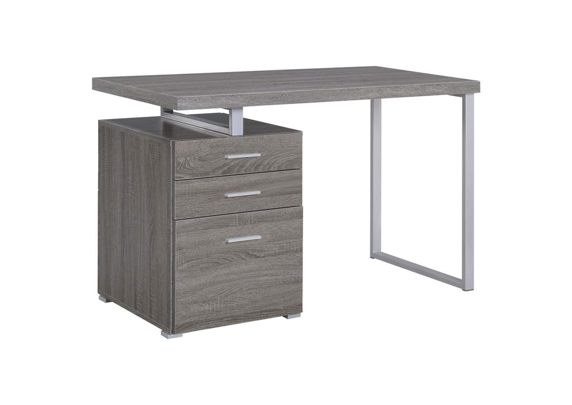 Brennan 3-Drawer Office Desk Weathered Grey,Coaster Furniture