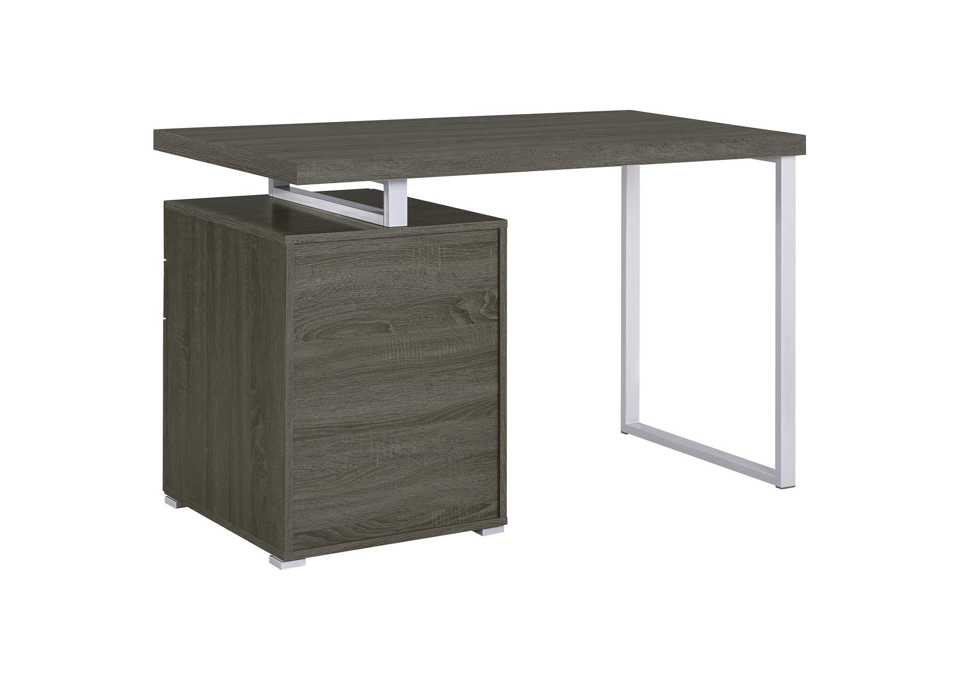 Brennan 3-drawer Office Desk Weathered Grey,Coaster Furniture
