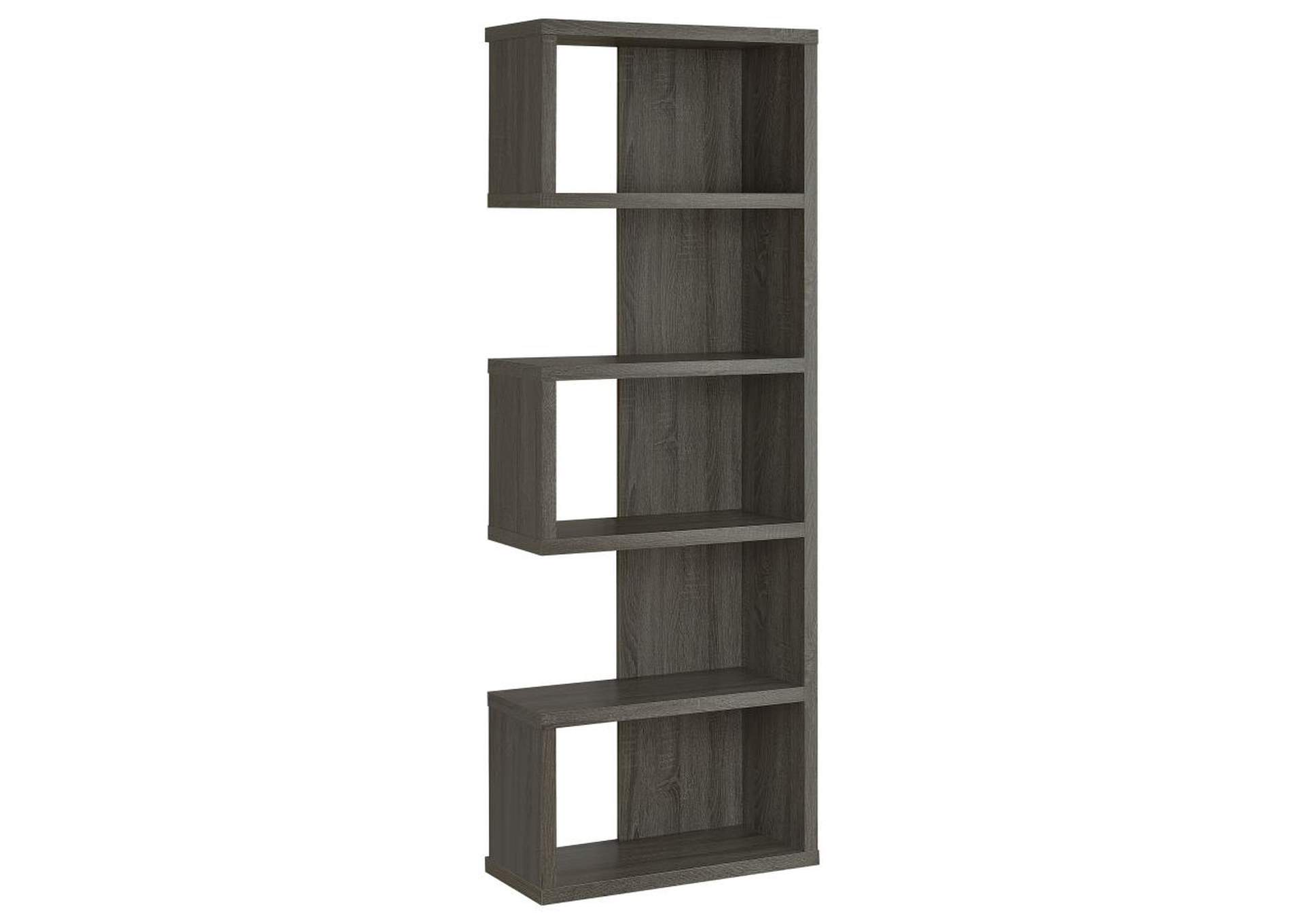 Joey 5 - tier Bookcase Weathered Grey,Coaster Furniture