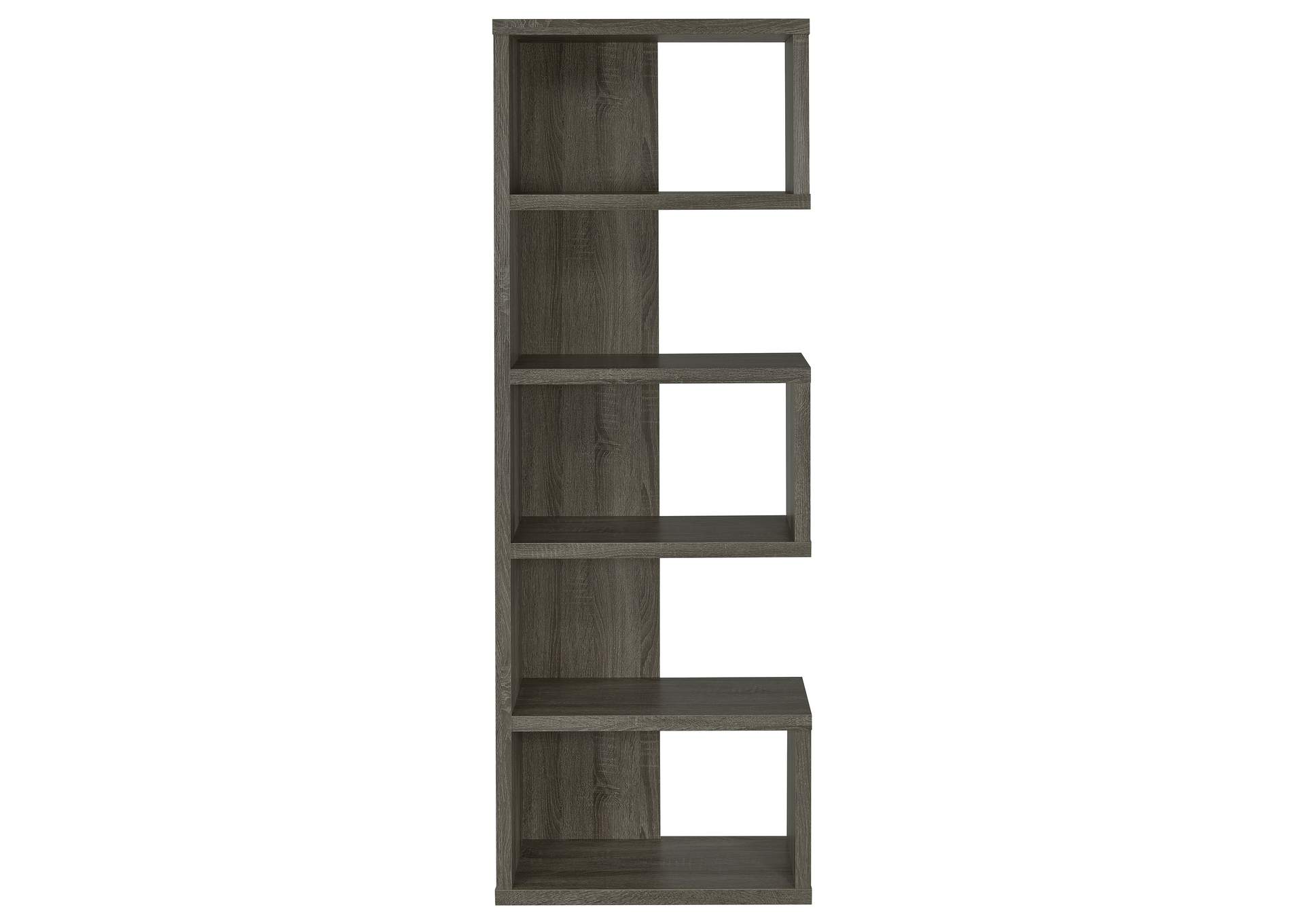 Joey 5-tier Bookcase Weathered Grey,Coaster Furniture