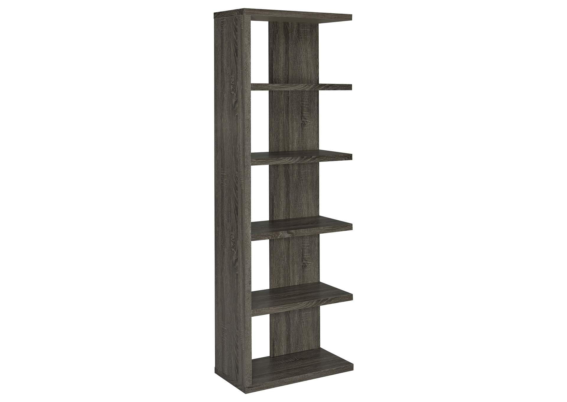 Harrison 5-tier Bookcase Weathered Grey,Coaster Furniture