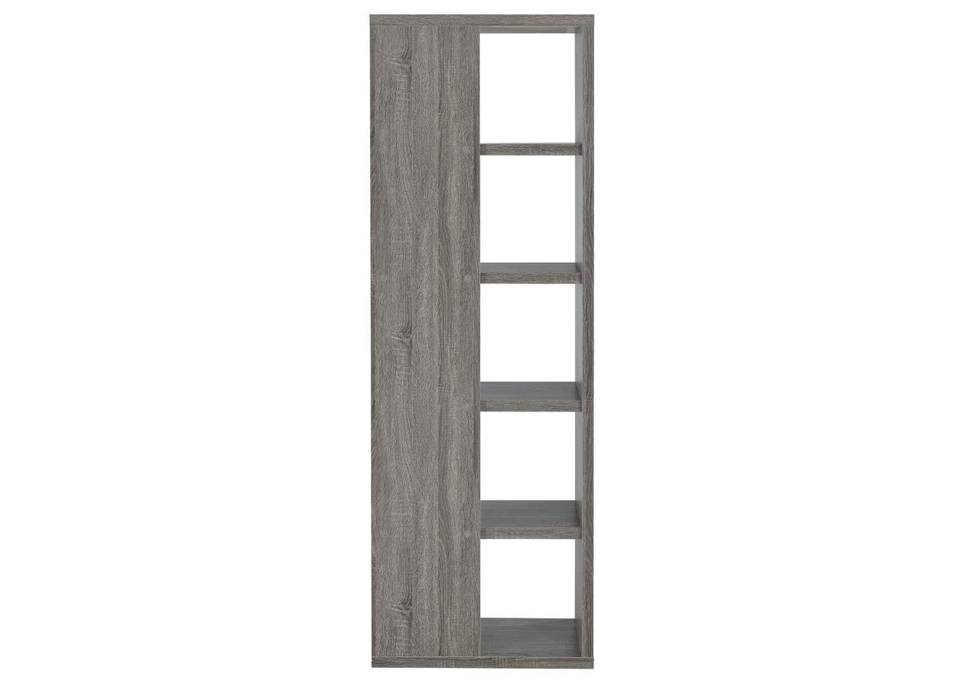 5-tier Bookcase Weathered Grey,Coaster Furniture