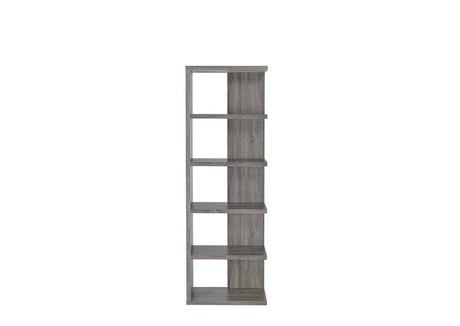 Weathered Grey Contemporary Five-Shelf Bookcase,Coaster Furniture