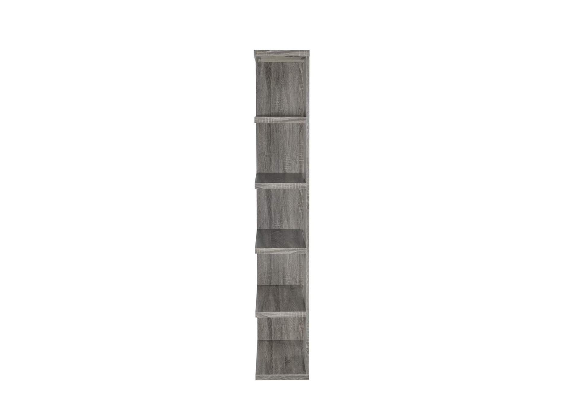 5-tier Bookcase Weathered Grey,Coaster Furniture
