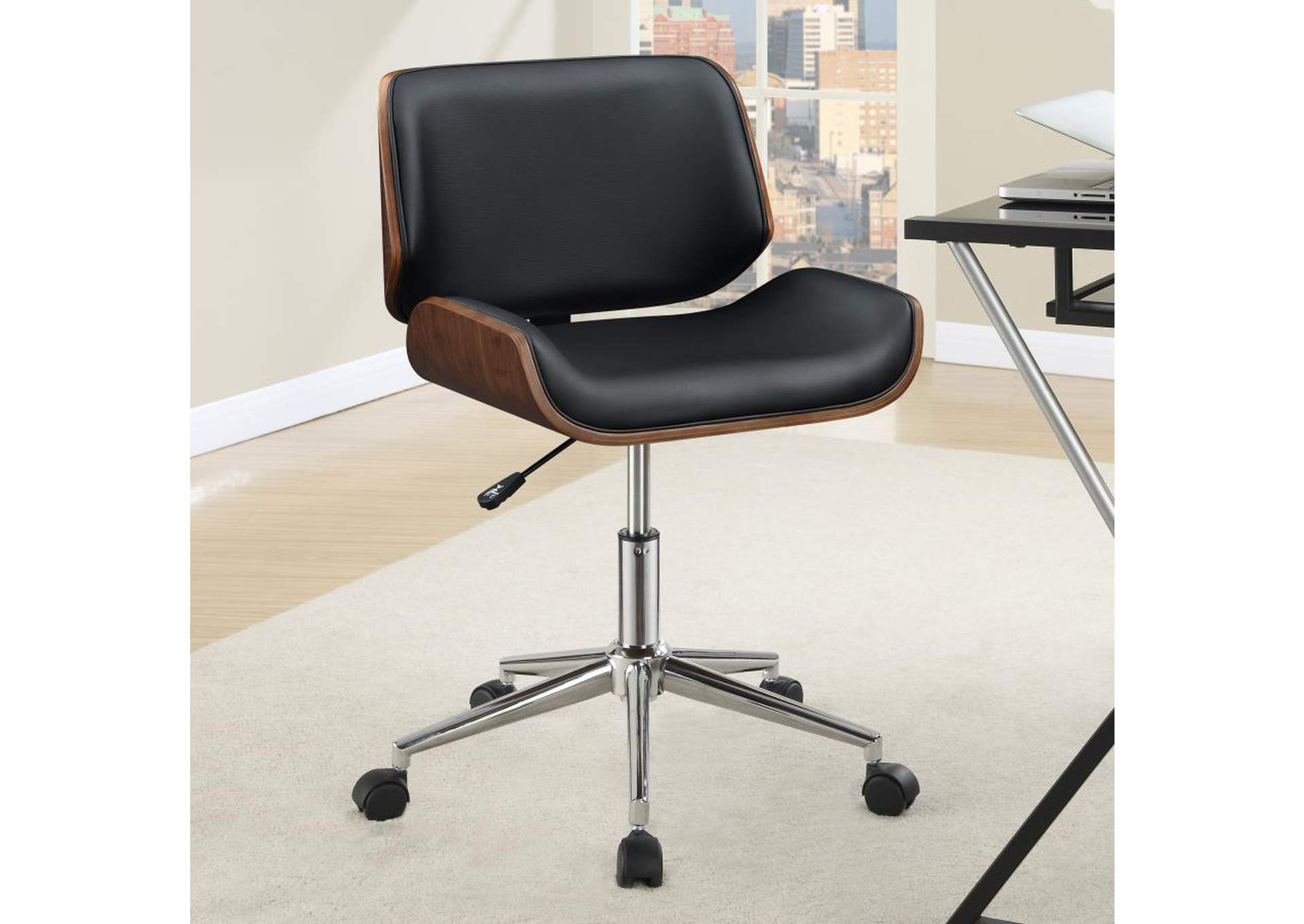 Addington Adjustable Height Office Chair Black And Chrome,Coaster Furniture