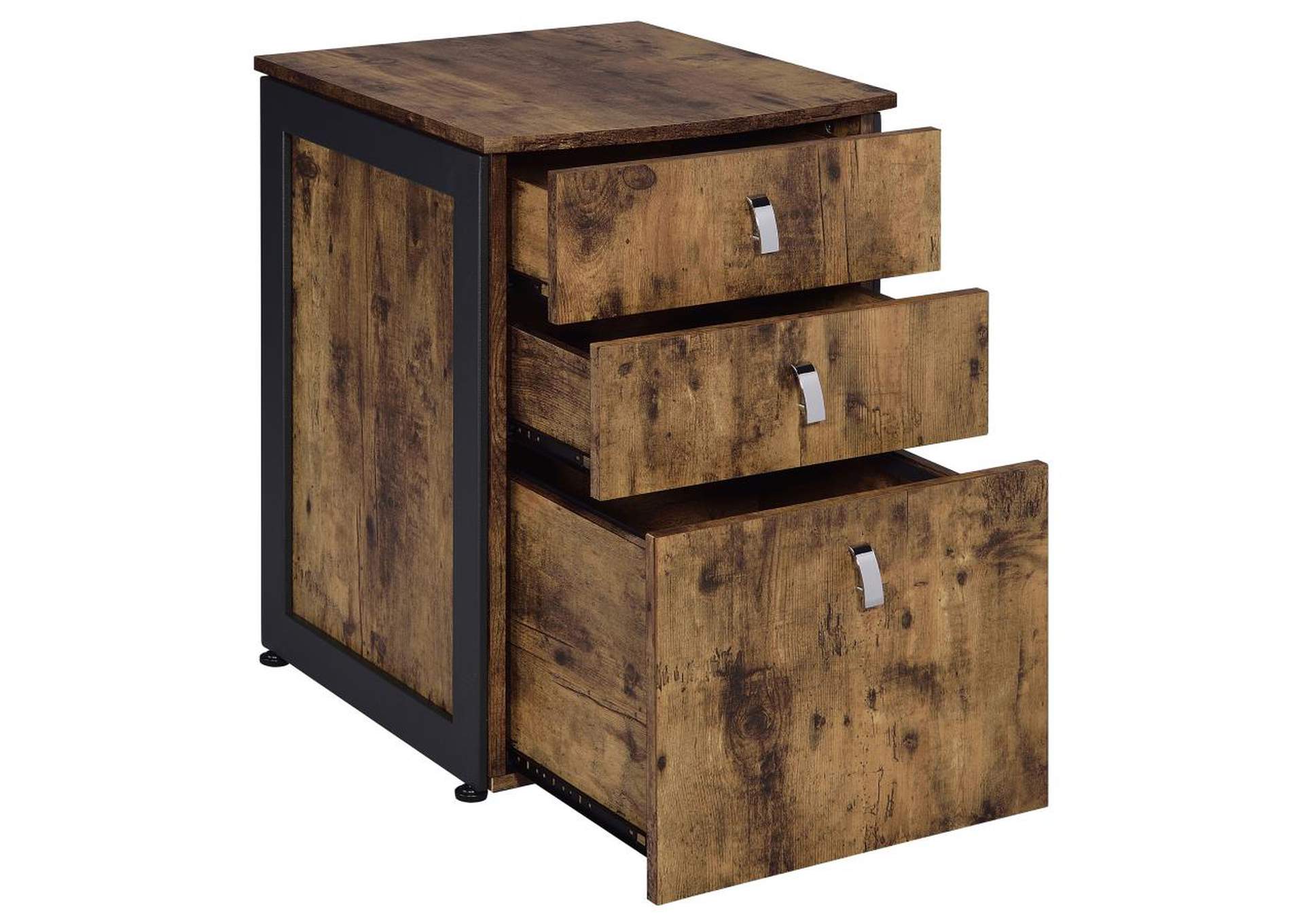 Estrella 3 - drawer File Cabinet Antique Nutmeg and Gunmetal,Coaster Furniture