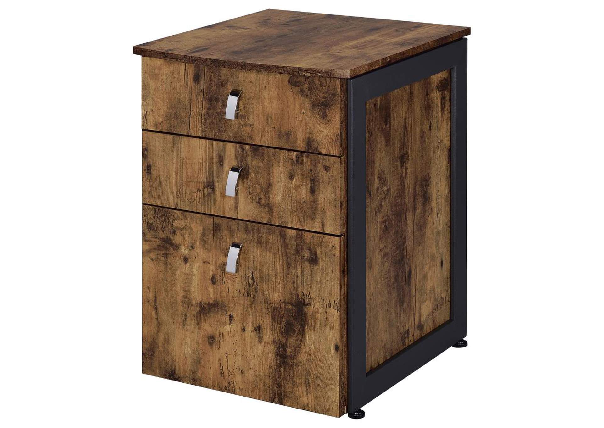 Estrella 3-Drawer File Cabinet Antique Nutmeg And Gunmetal,Coaster Furniture