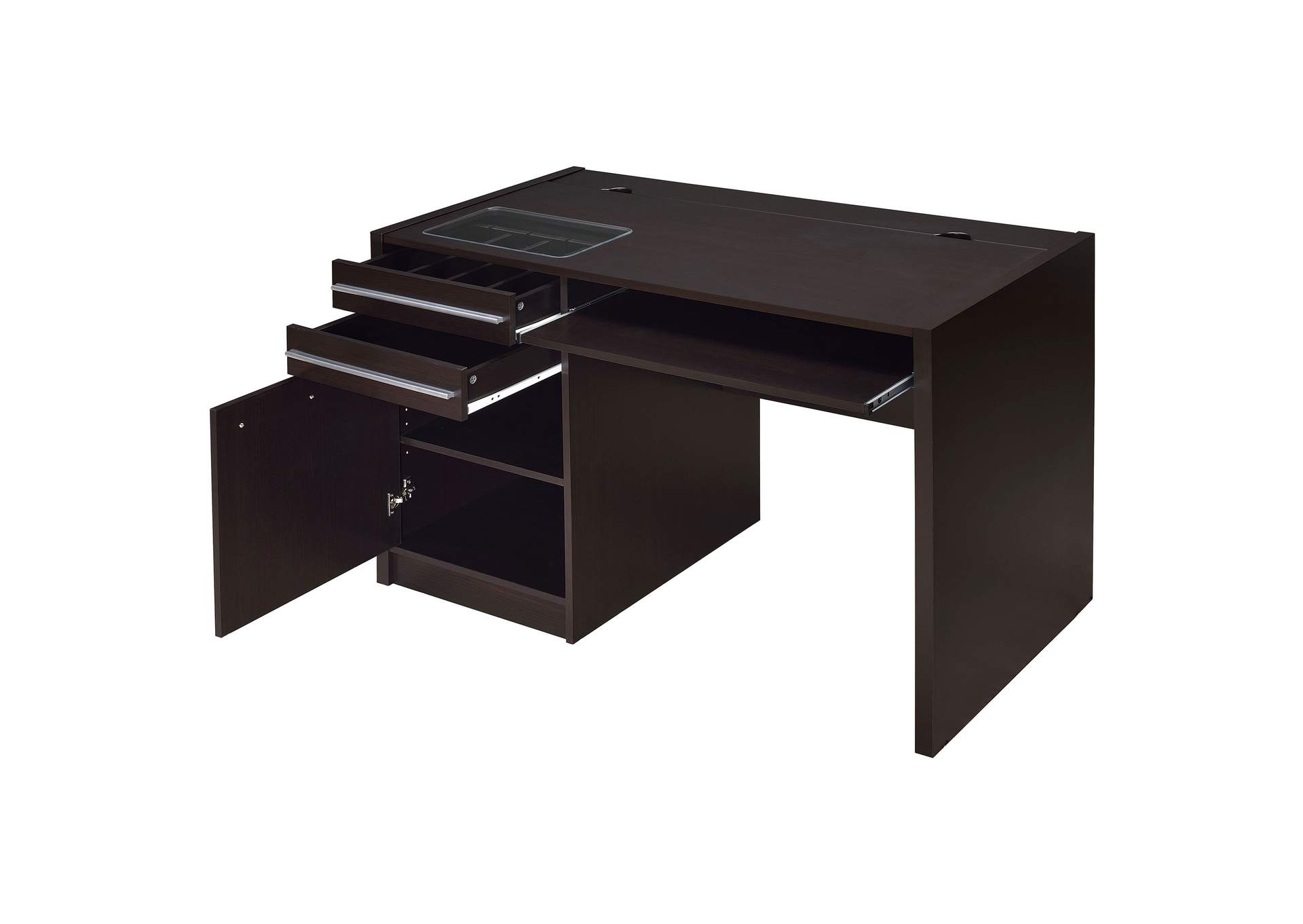Halston Rectangular Connect-it Office Desk Cappuccino,Coaster Furniture