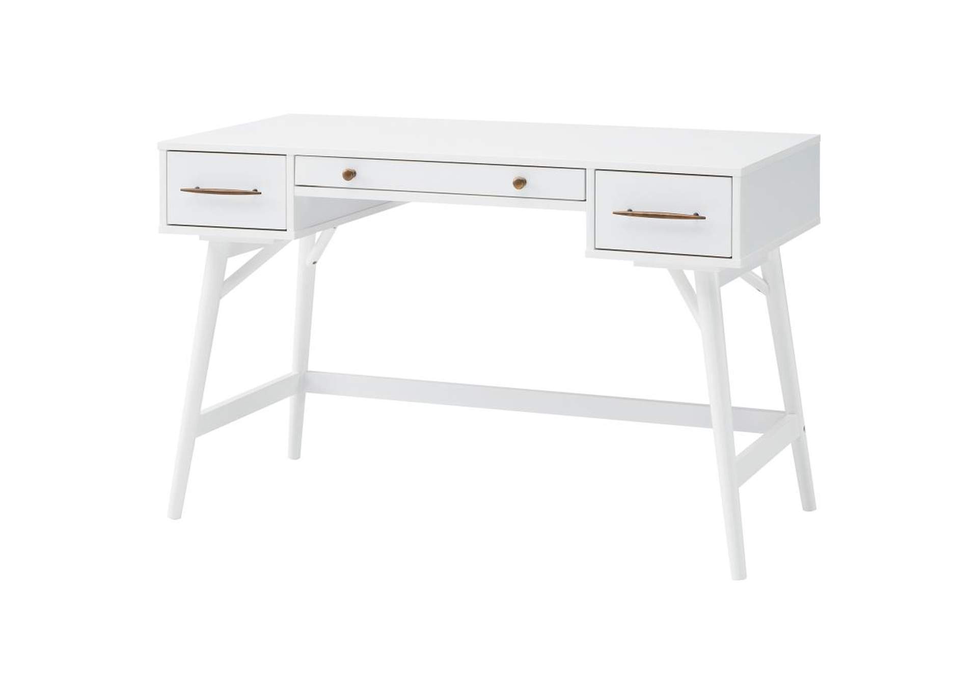 Mugga 3 - drawer Writing Desk White,Coaster Furniture