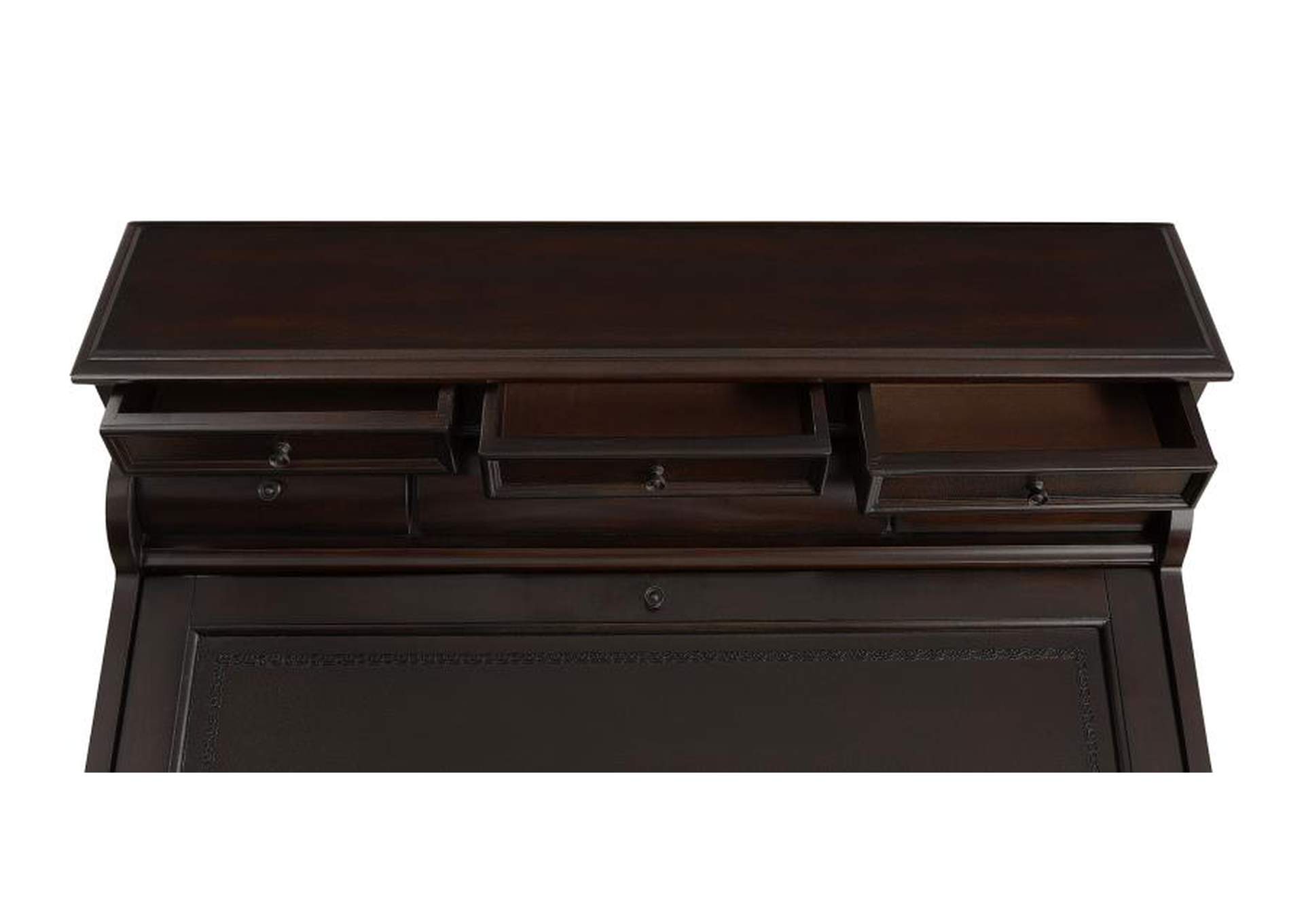 Milo 10-drawer Secretary Desk Warm Brown,Coaster Furniture