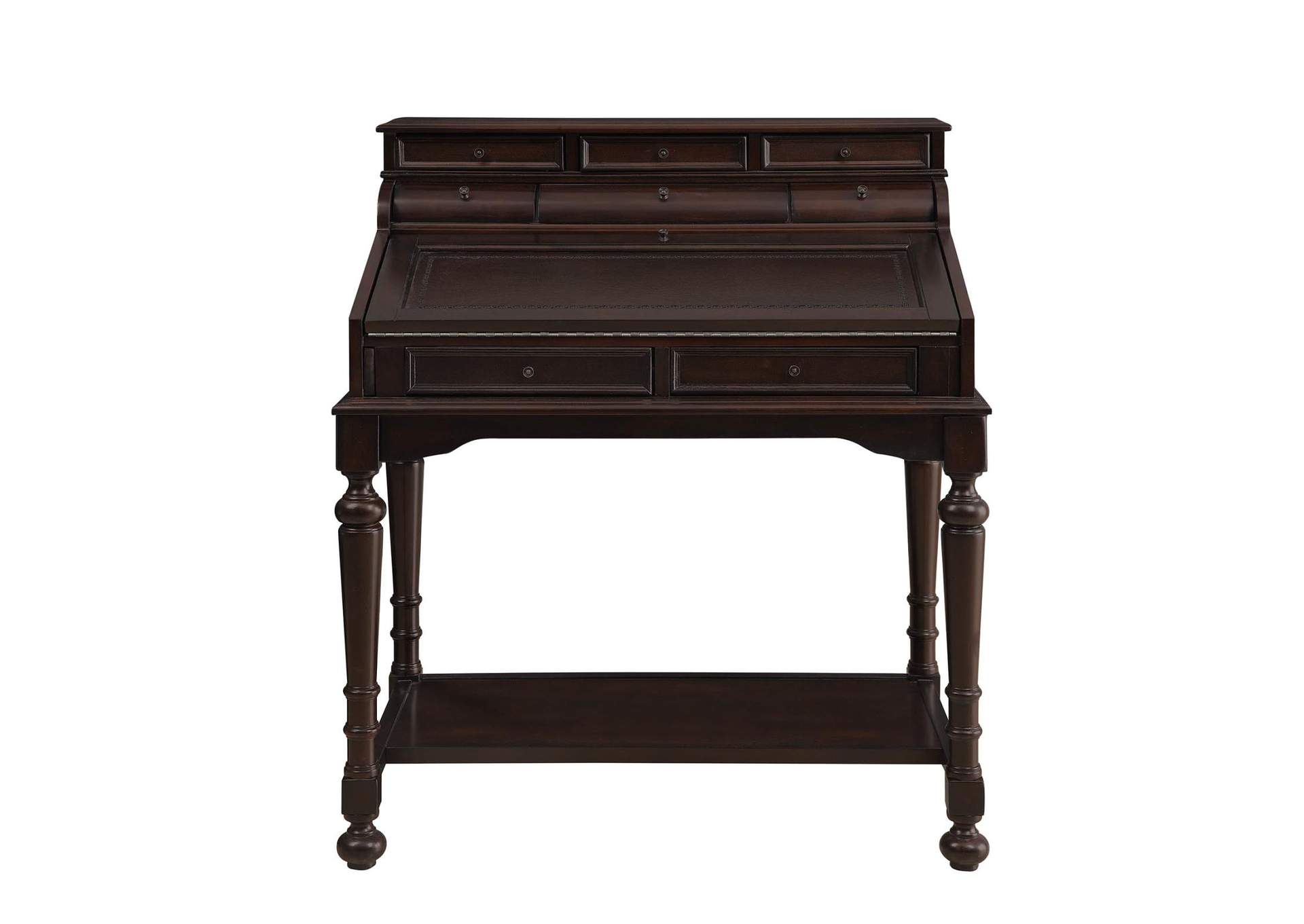 Milo 10-drawer Secretary Desk Warm Brown,Coaster Furniture