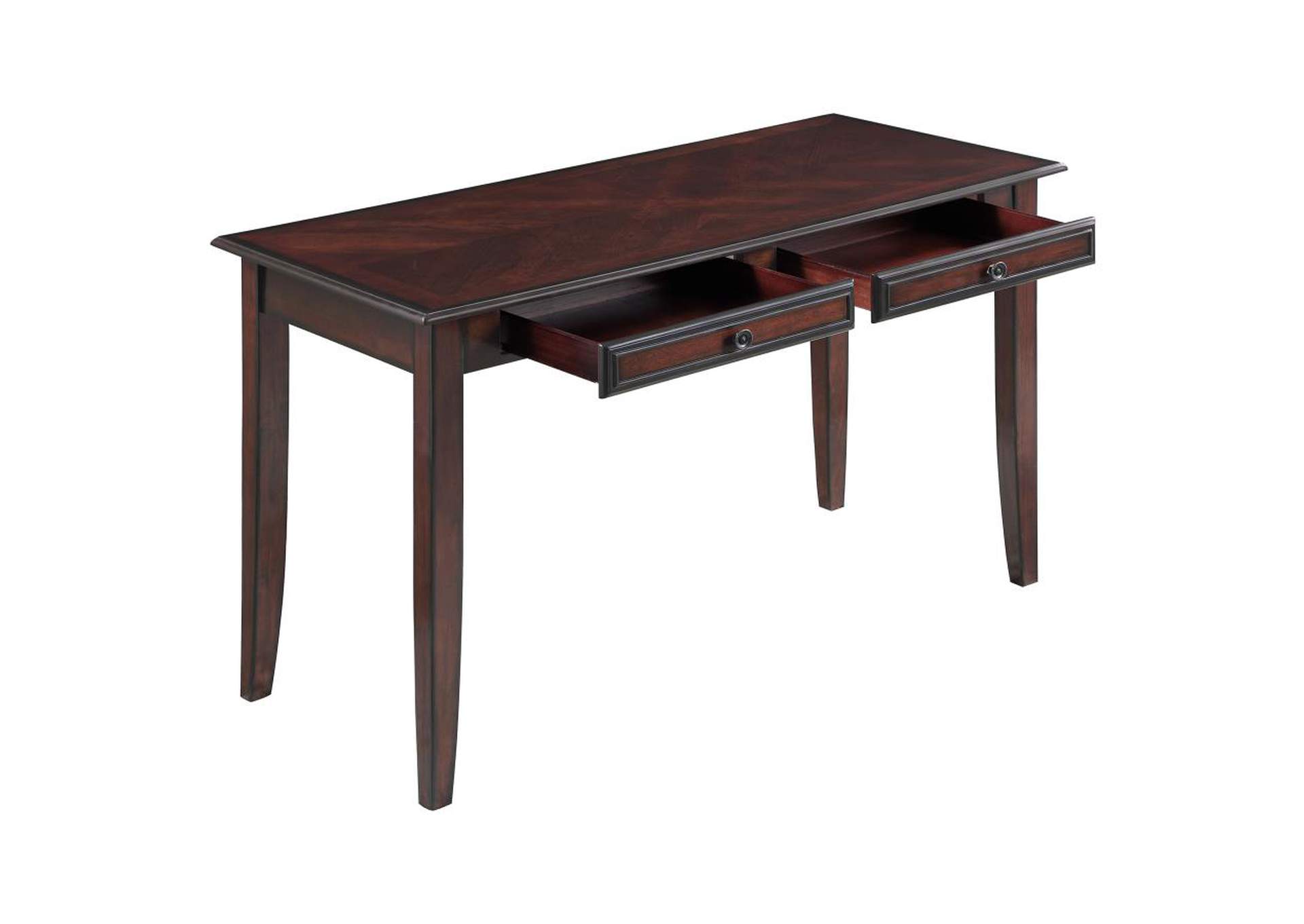 Newton 2-piece Writing Desk Set Chestnut and Tan,Coaster Furniture
