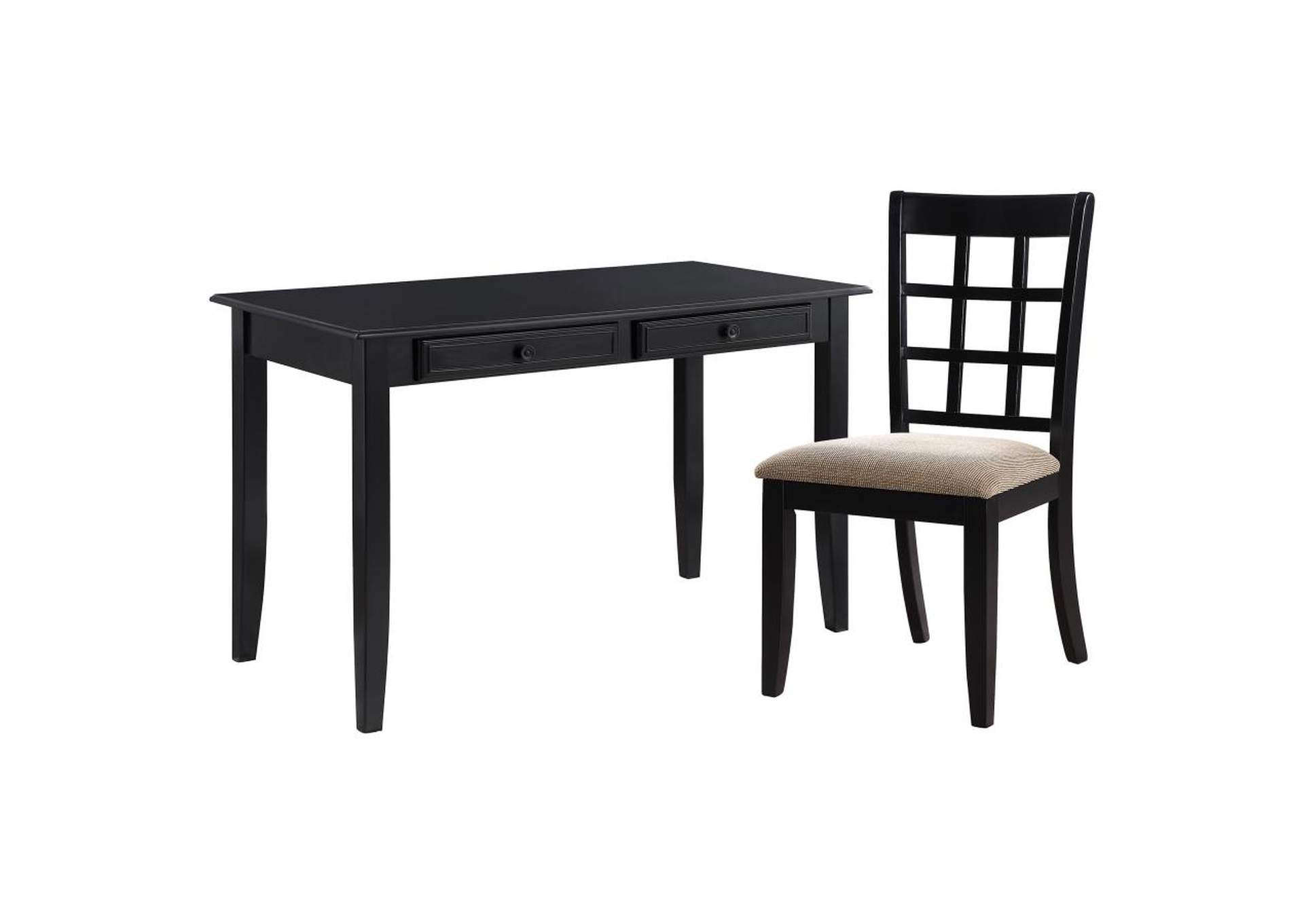 Newton 2-Piece Writing Desk Set Black And Tan,Coaster Furniture