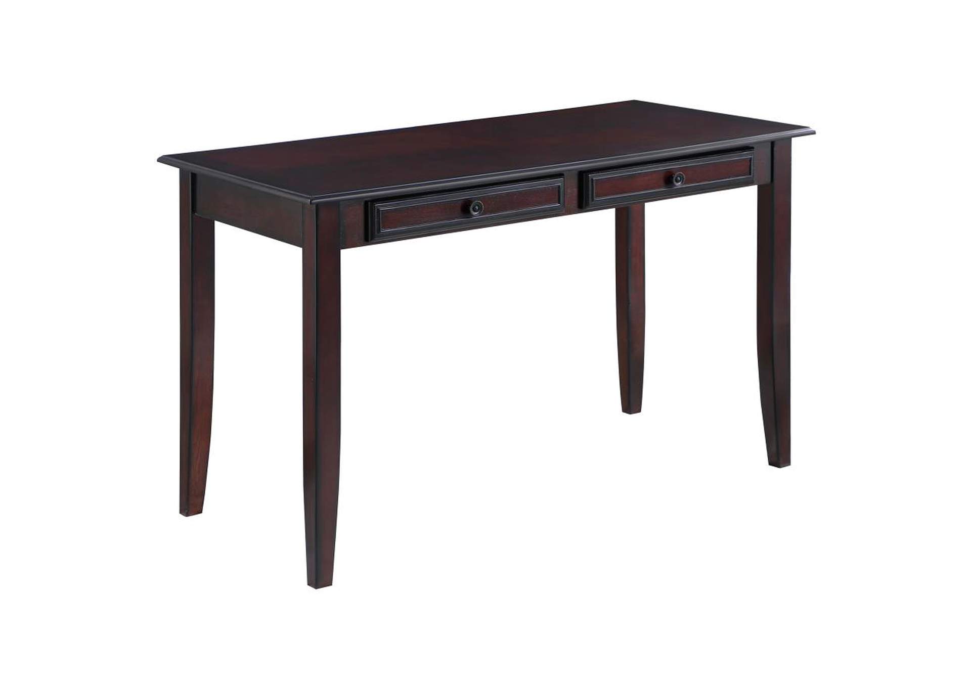 Newton 2-Piece Writing Desk Set Dark Amber And Tan,Coaster Furniture