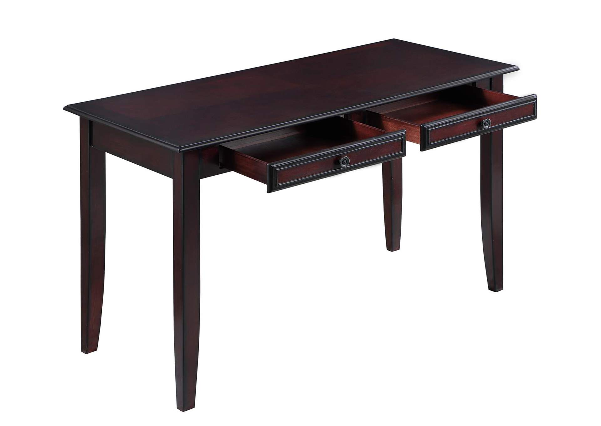 Newton 2-piece Writing Desk Set Dark Amber and Tan,Coaster Furniture