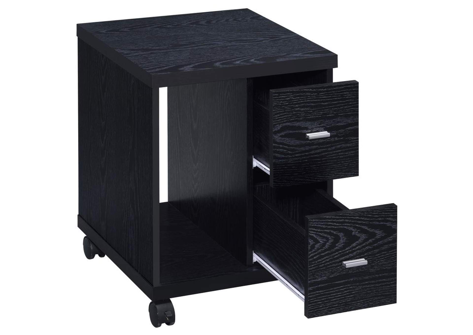 Russell 2-drawer CPU Stand Black Oak,Coaster Furniture