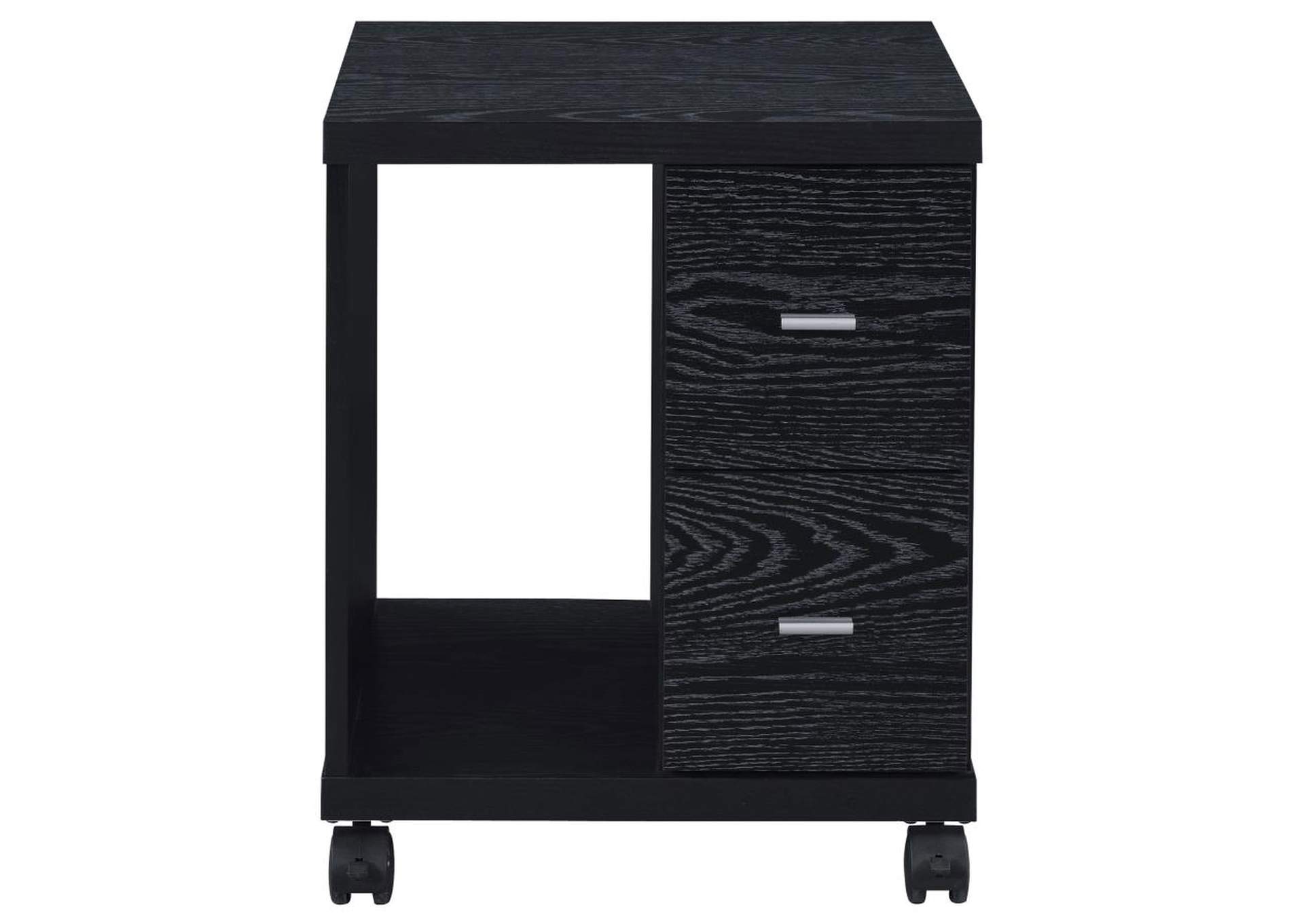 Russell 2-Drawer Cpu Stand Black Oak,Coaster Furniture