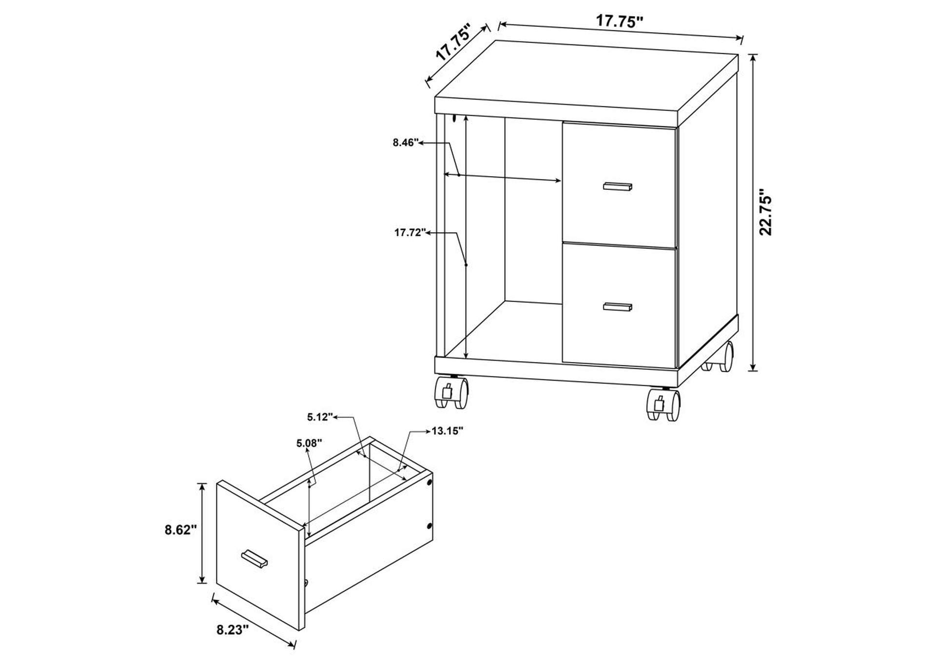 Russell 2-drawer CPU Stand Black Oak,Coaster Furniture