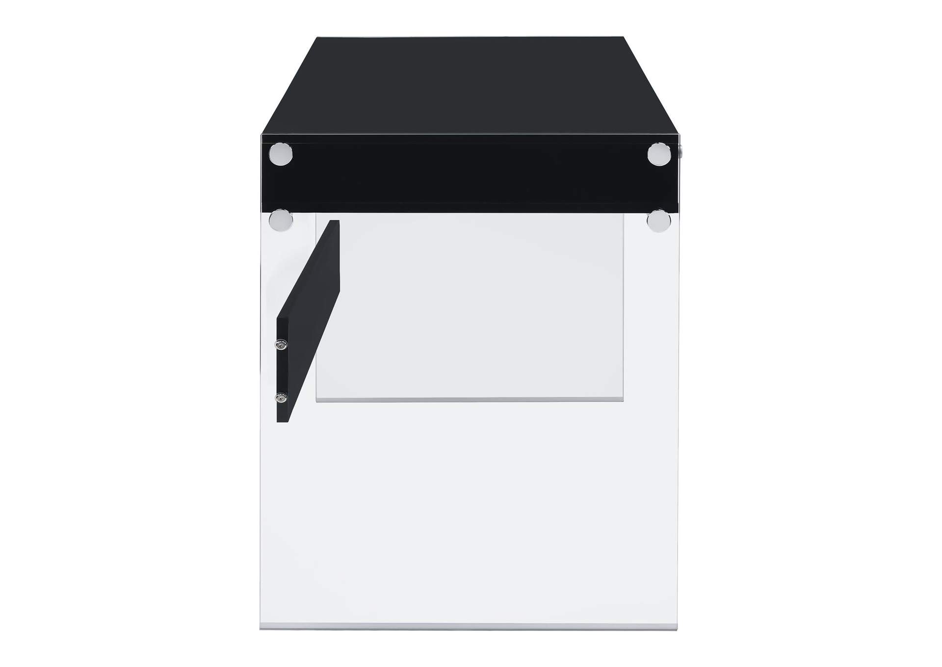 Dobrev 2-drawer Writing Desk Glossy Black and Clear,Coaster Furniture