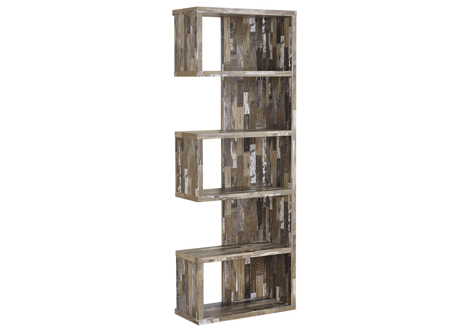 Joey 5-tier Bookcase Salvaged Cabin,Coaster Furniture
