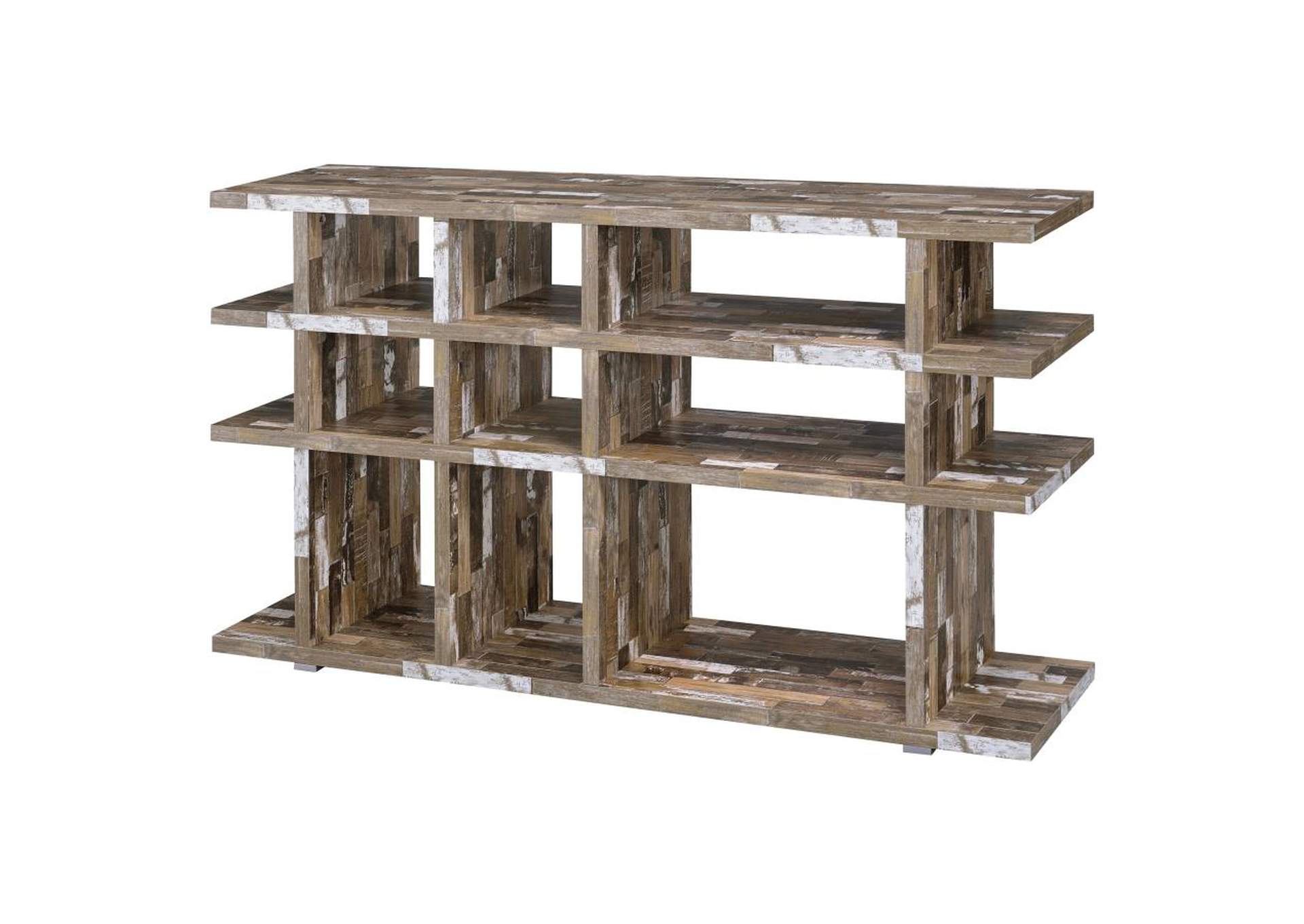 Santos 3-Tier Open Bookcase Salvaged Cabin,Coaster Furniture