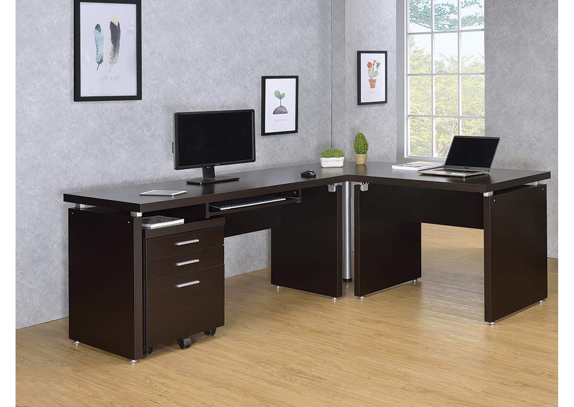 Skylar Computer Desk with Keyboard Drawer Cappuccino,Coaster Furniture