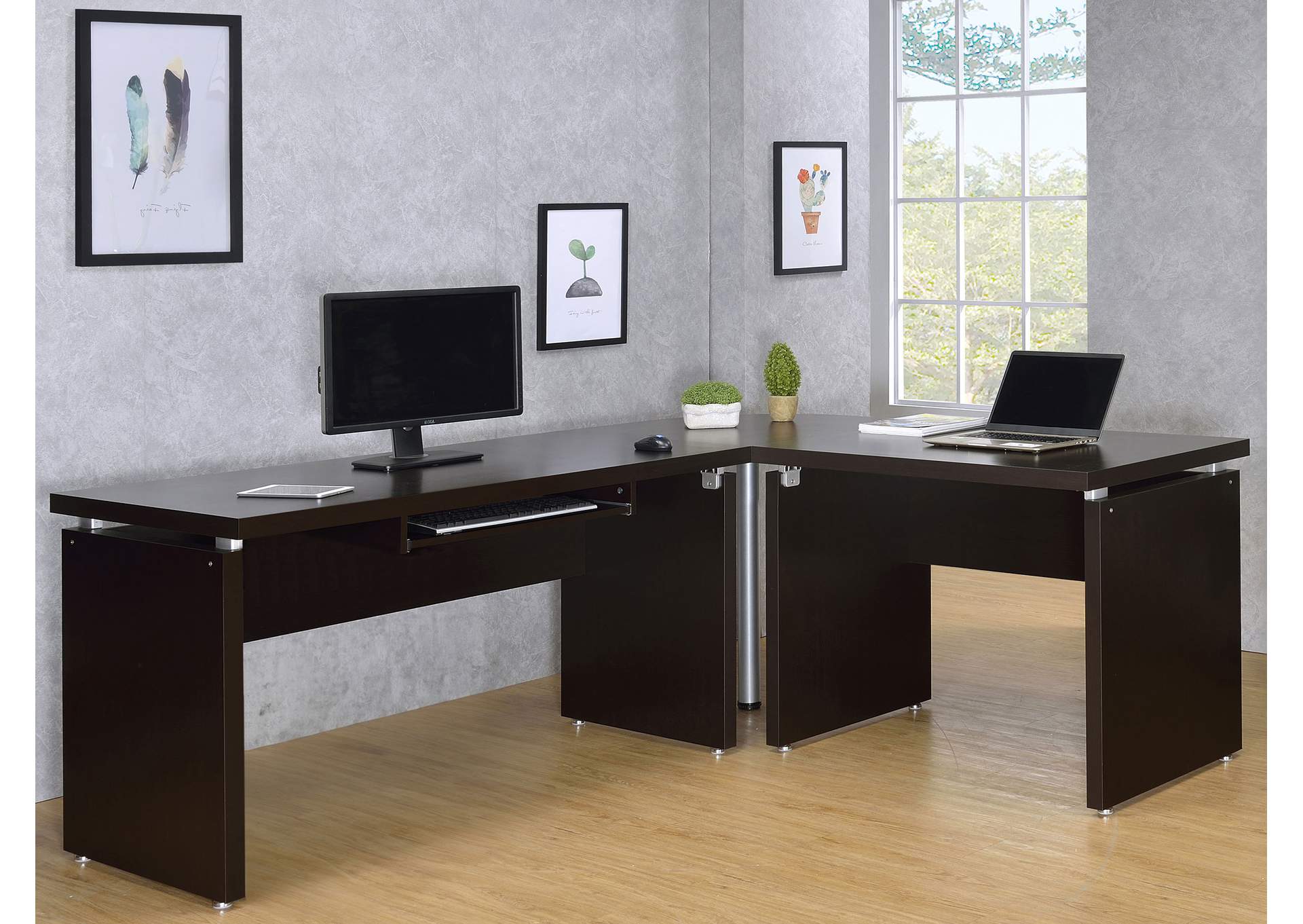 Skylar Computer Desk with Keyboard Drawer Cappuccino,Coaster Furniture