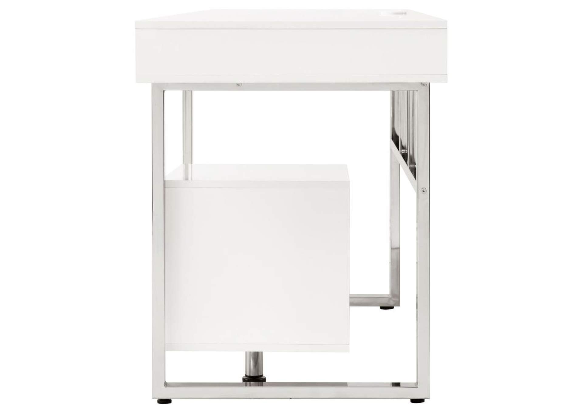 Whitman 4 - drawer Writing Desk Glossy White,Coaster Furniture